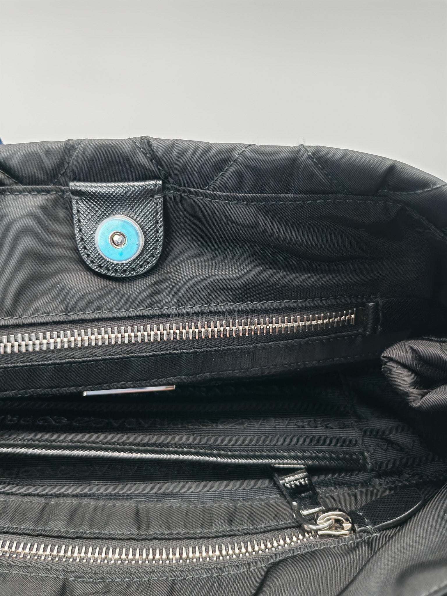 Tessuto Impuntu Black Quilted Nylon Chain Tote Bag | Purse Maison Luxury Bags Shop