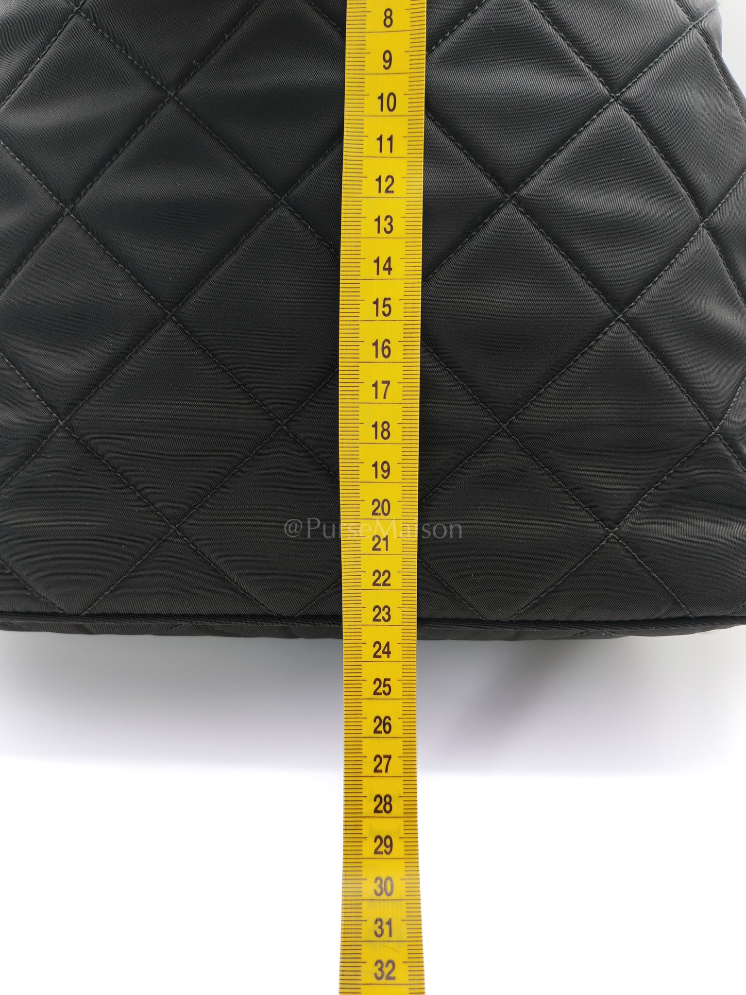 Tessuto Impuntu Black Quilted Nylon Chain Tote Bag | Purse Maison Luxury Bags Shop