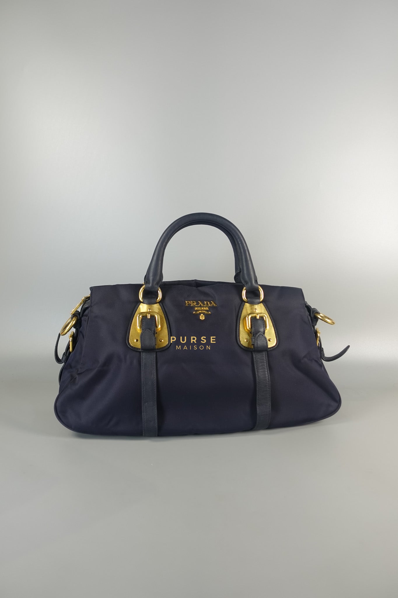 Tessuto Blue Nylon Hand Bag | Purse Maison Luxury Bags Shop
