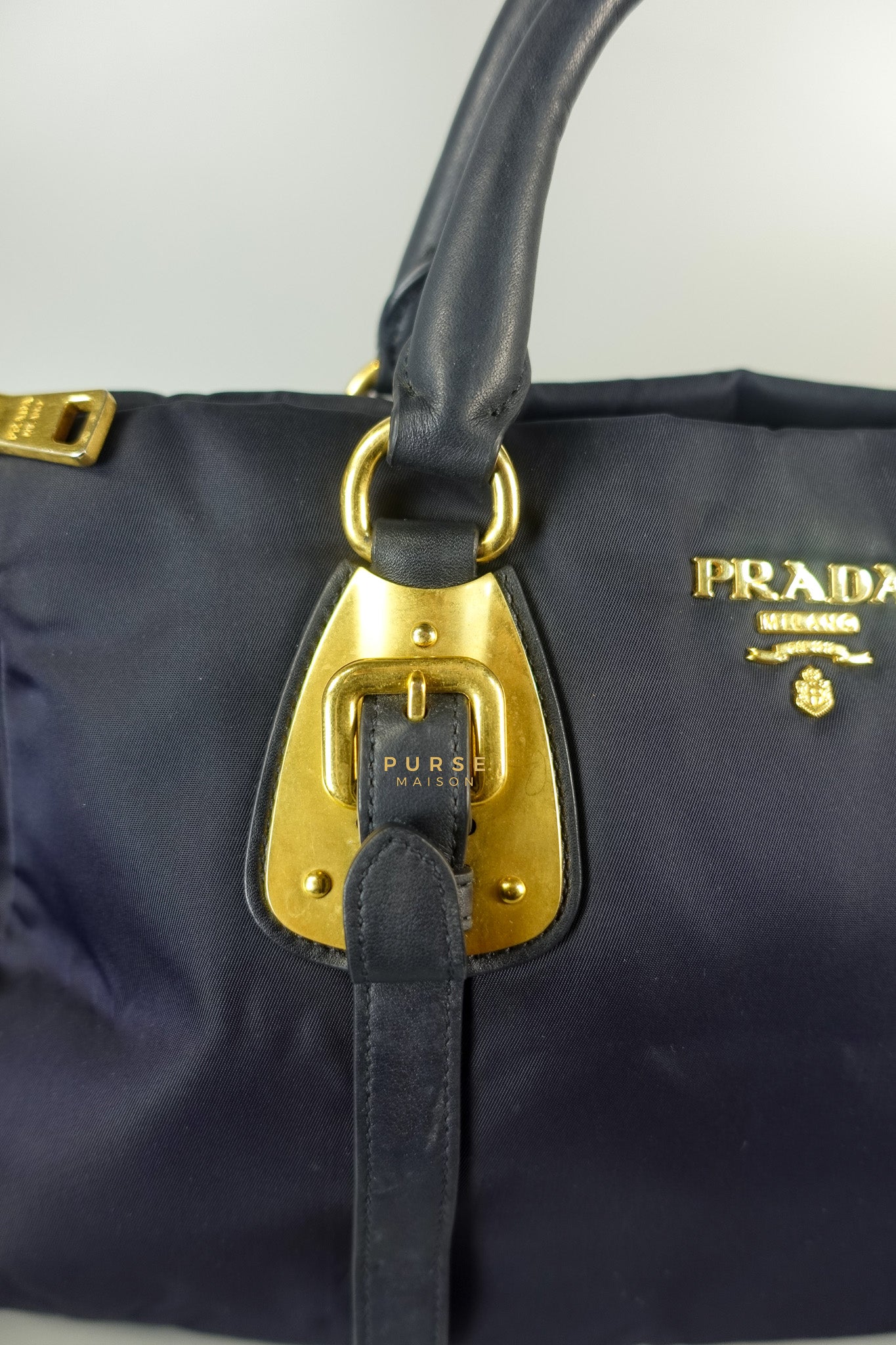 Tessuto Blue Nylon Hand Bag | Purse Maison Luxury Bags Shop