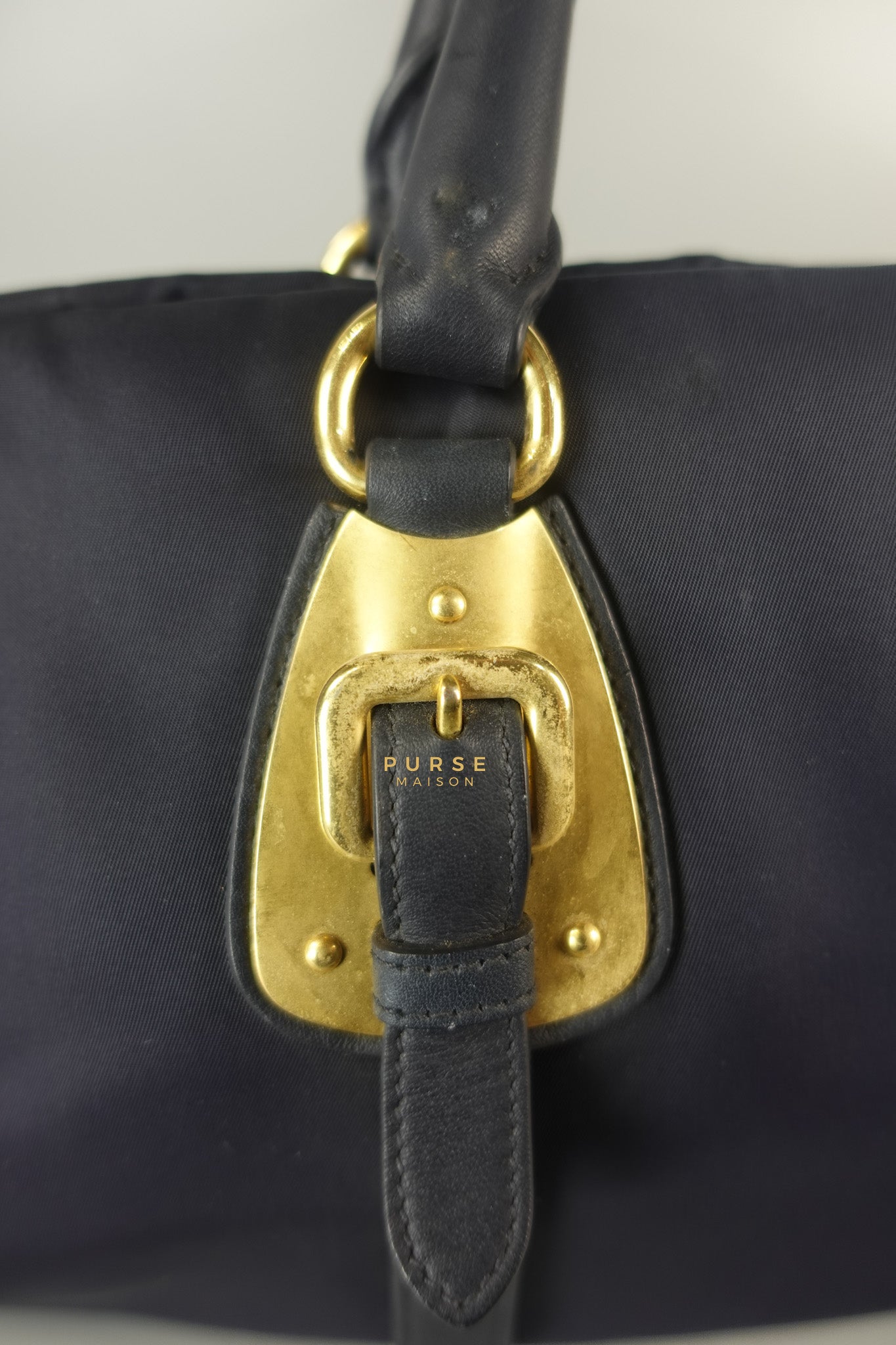 Tessuto Blue Nylon Hand Bag | Purse Maison Luxury Bags Shop
