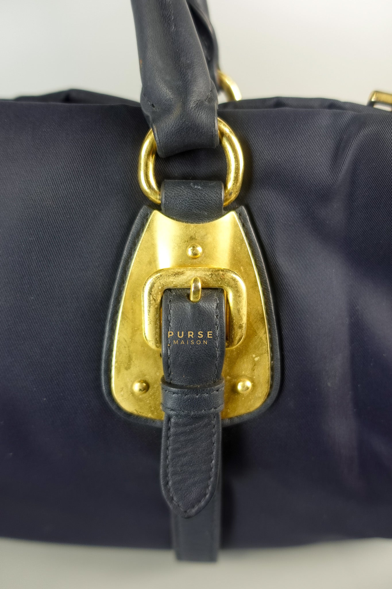Tessuto Blue Nylon Hand Bag | Purse Maison Luxury Bags Shop