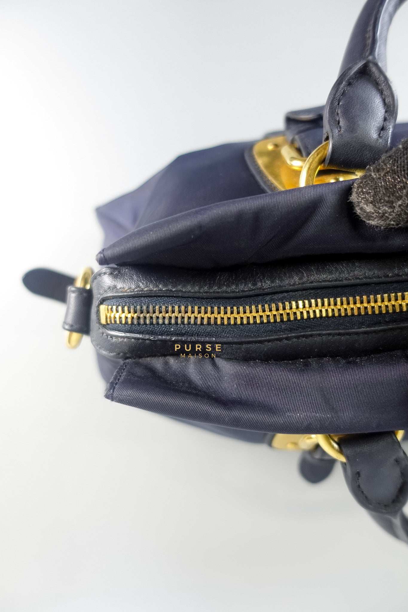 Tessuto Blue Nylon Hand Bag | Purse Maison Luxury Bags Shop