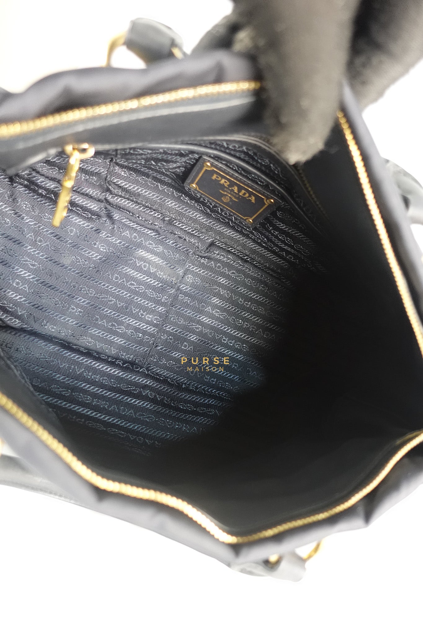 Tessuto Blue Nylon Hand Bag | Purse Maison Luxury Bags Shop