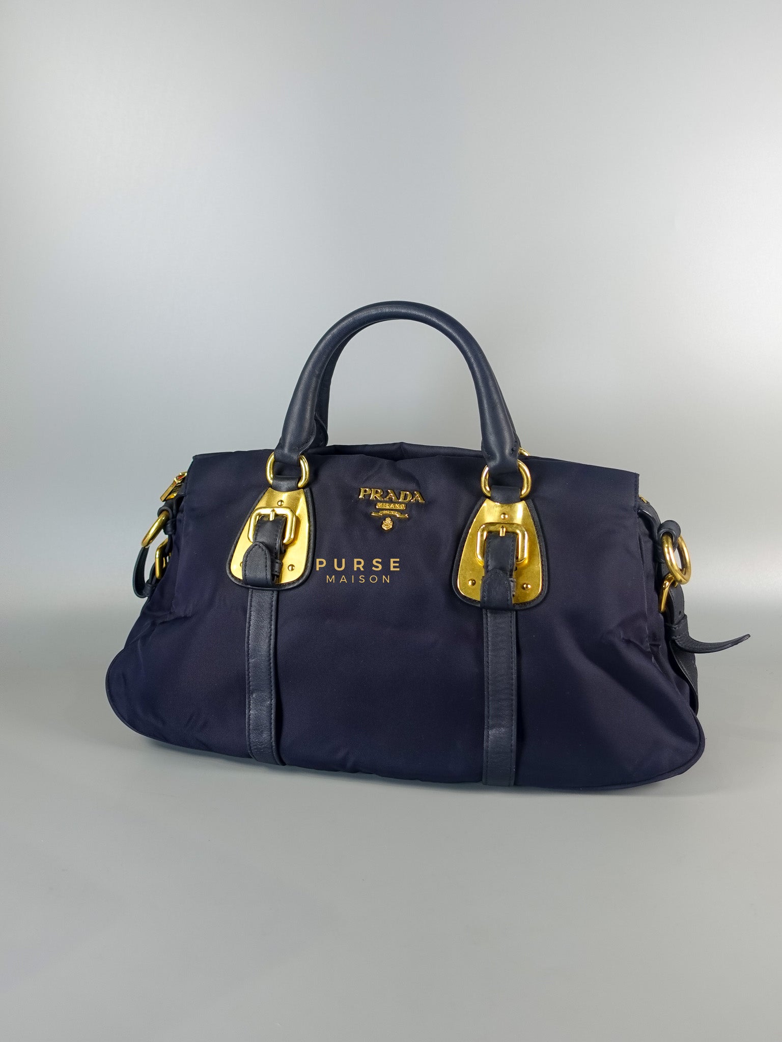 Tessuto Blue Nylon Hand Bag | Purse Maison Luxury Bags Shop