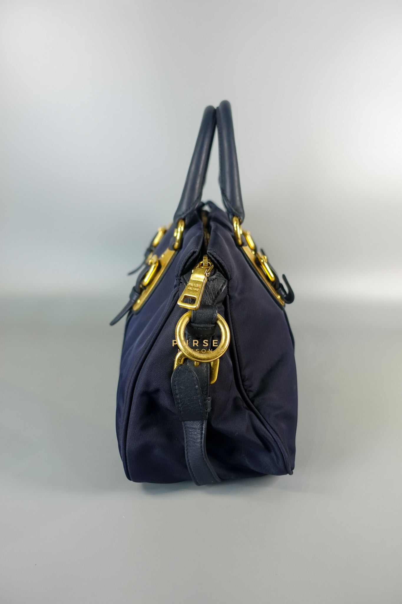 Tessuto Blue Nylon Hand Bag | Purse Maison Luxury Bags Shop