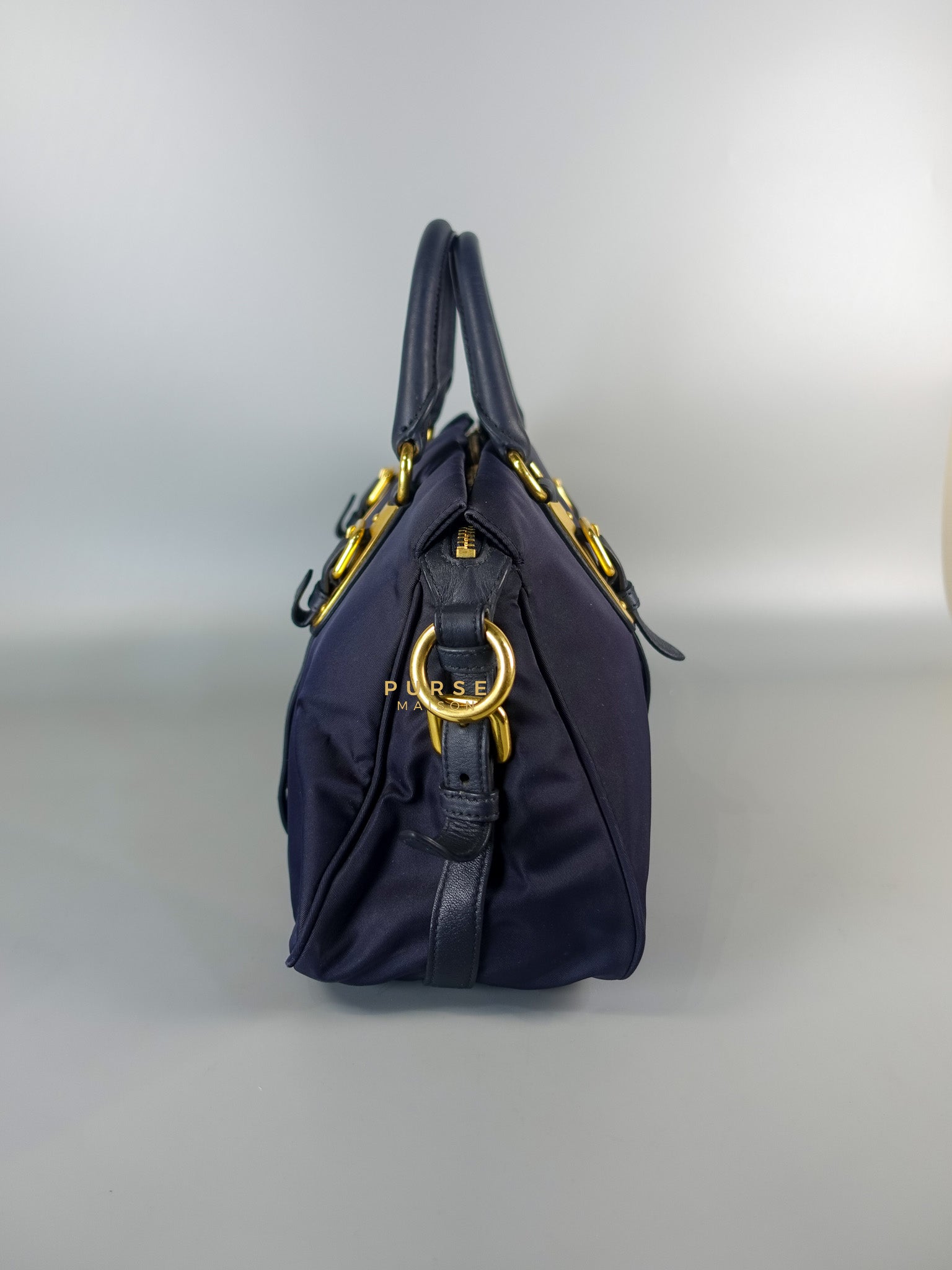 Tessuto Blue Nylon Hand Bag | Purse Maison Luxury Bags Shop