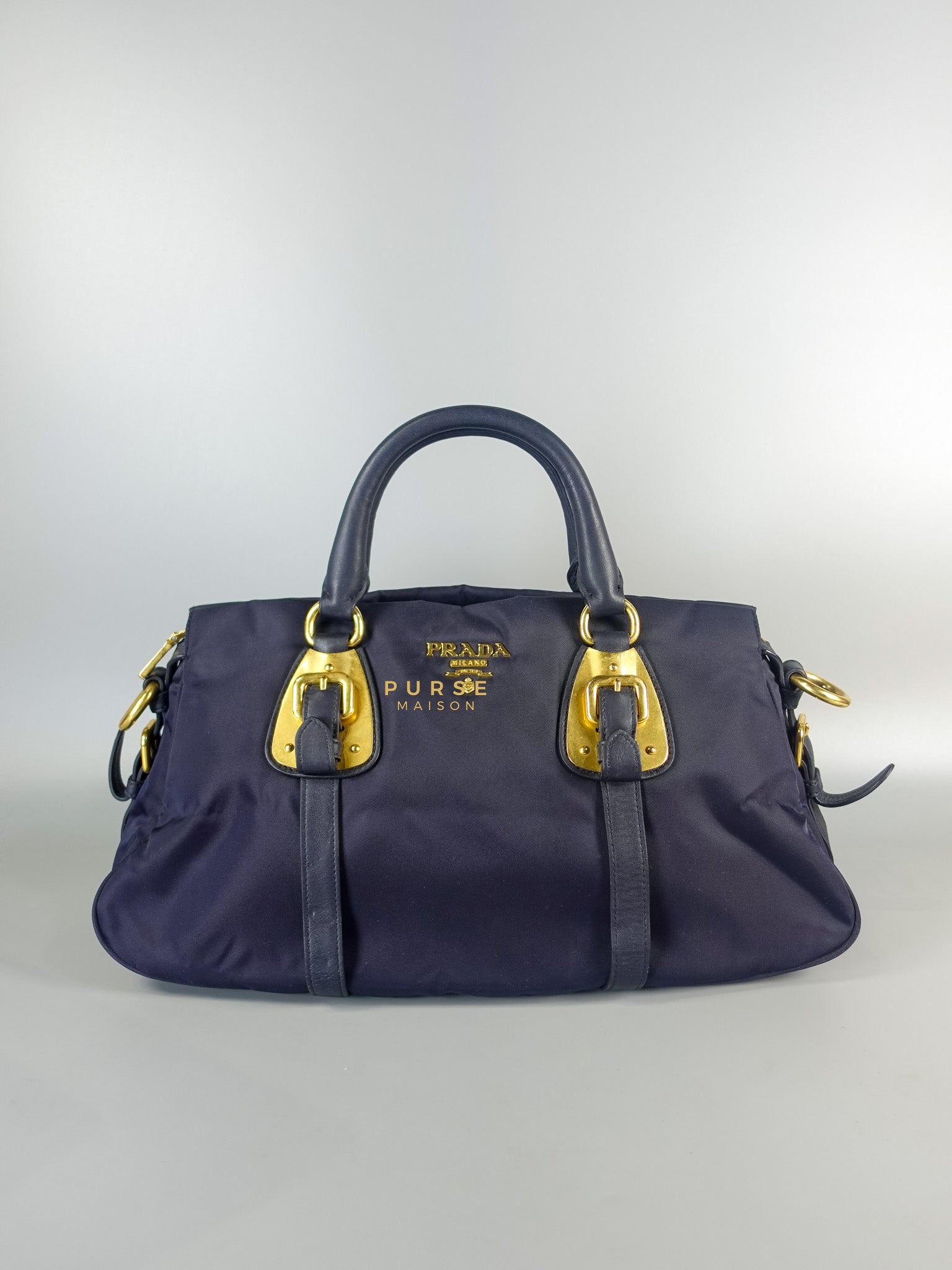 Tessuto Blue Nylon Hand Bag | Purse Maison Luxury Bags Shop