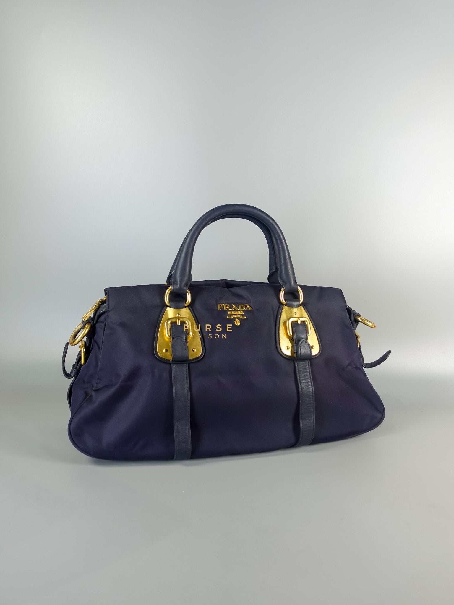 Tessuto Blue Nylon Hand Bag | Purse Maison Luxury Bags Shop