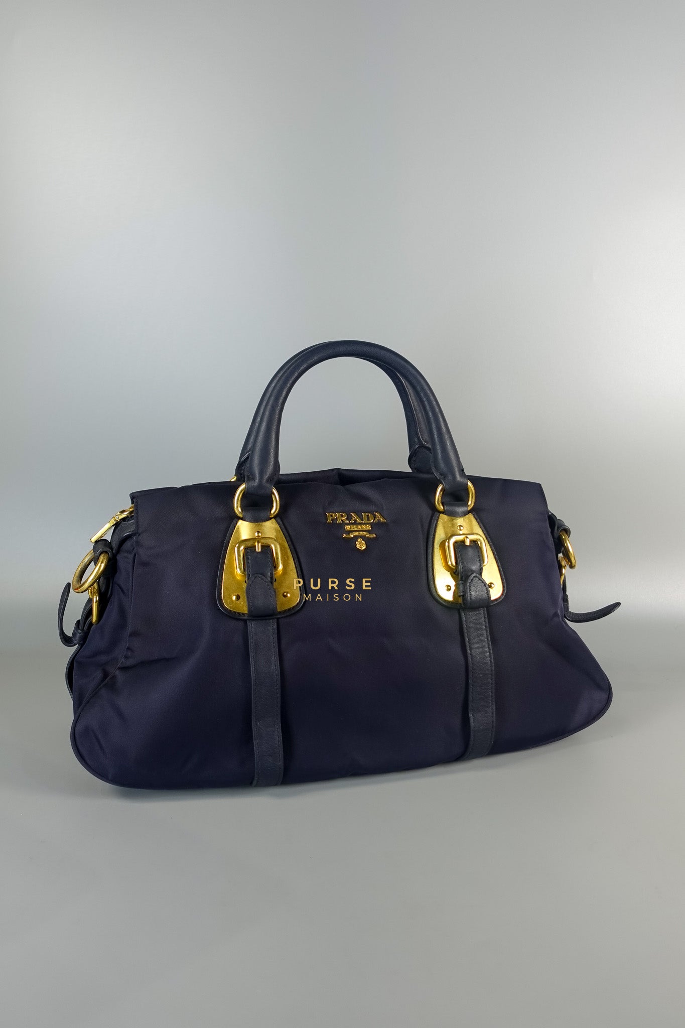 Tessuto Blue Nylon Hand Bag | Purse Maison Luxury Bags Shop