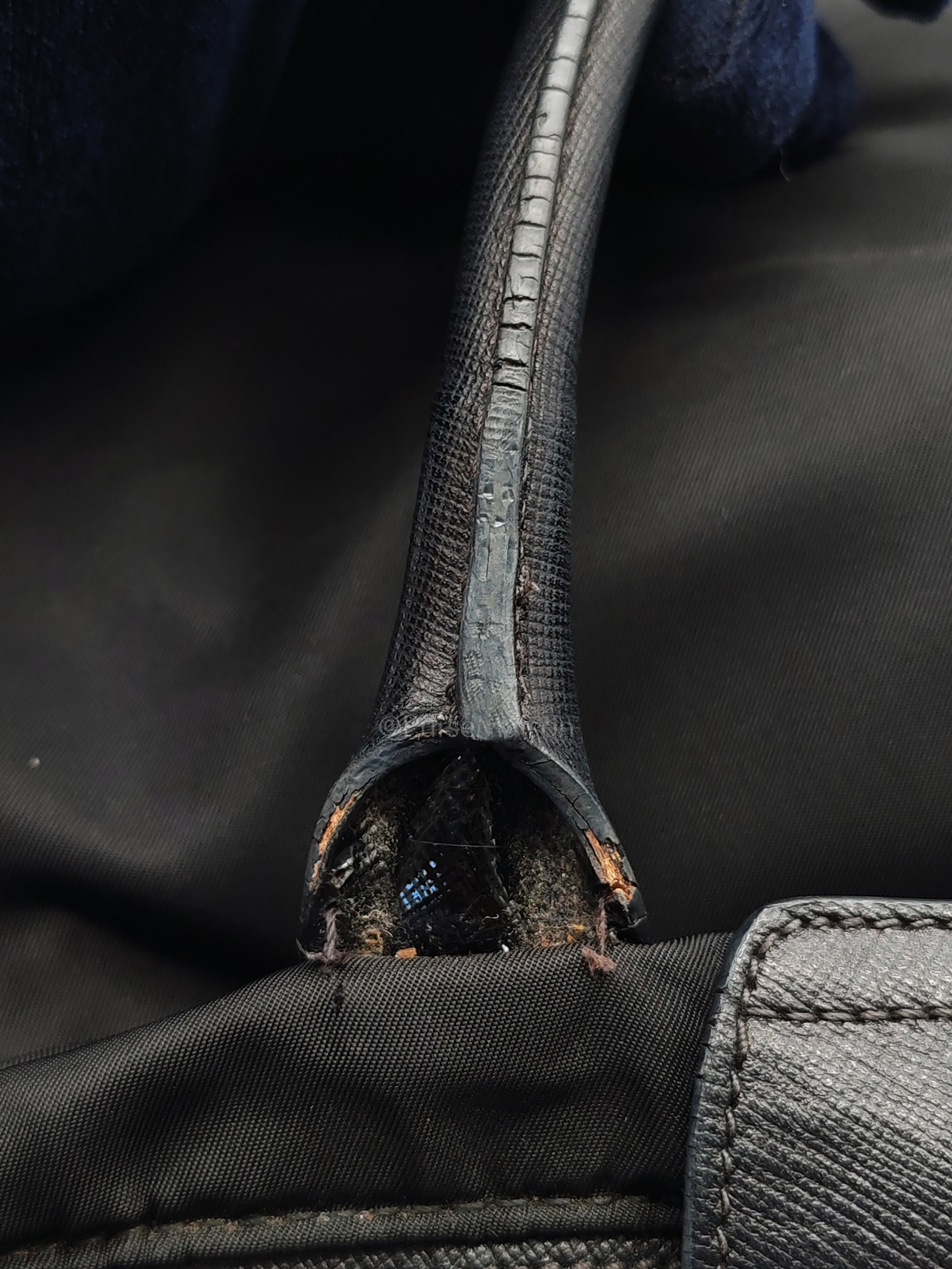Tessuto Nylon Totebag in Black Saffiano Leather | Purse Maison Luxury Bags Shop