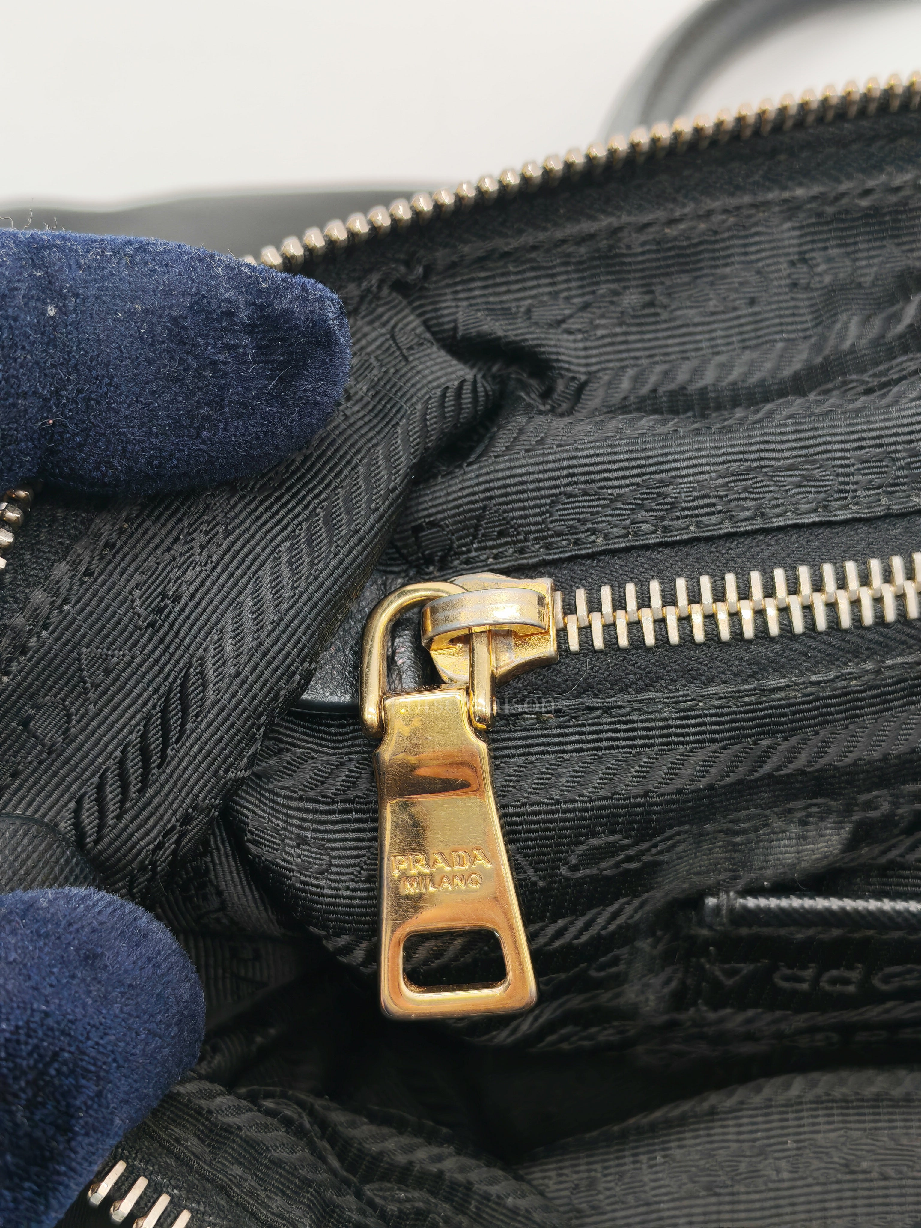 Tessuto Nylon Totebag in Black Saffiano Leather | Purse Maison Luxury Bags Shop