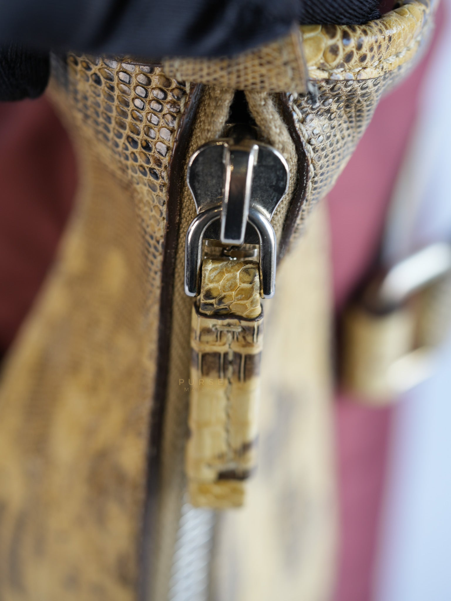 Tessuto Ouverture Large Burgundy Lizard Leather Crossbody Bag | Purse Maison Luxury Bags Shop