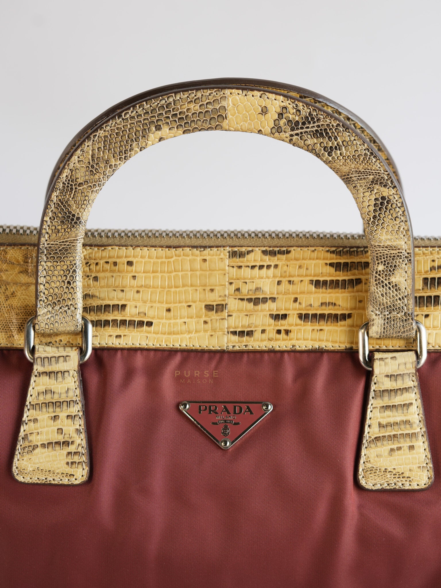 Tessuto Ouverture Large Burgundy Lizard Leather Crossbody Bag | Purse Maison Luxury Bags Shop