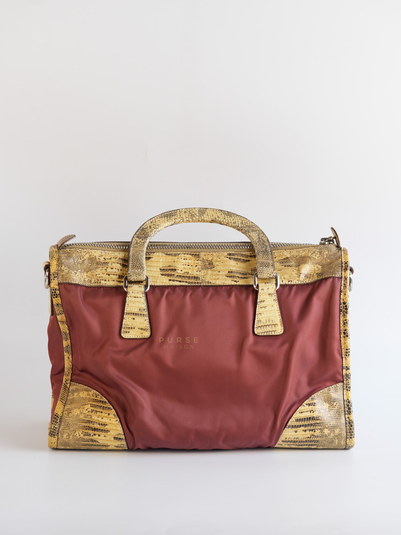 Tessuto Ouverture Large Burgundy Lizard Leather Crossbody Bag | Purse Maison Luxury Bags Shop