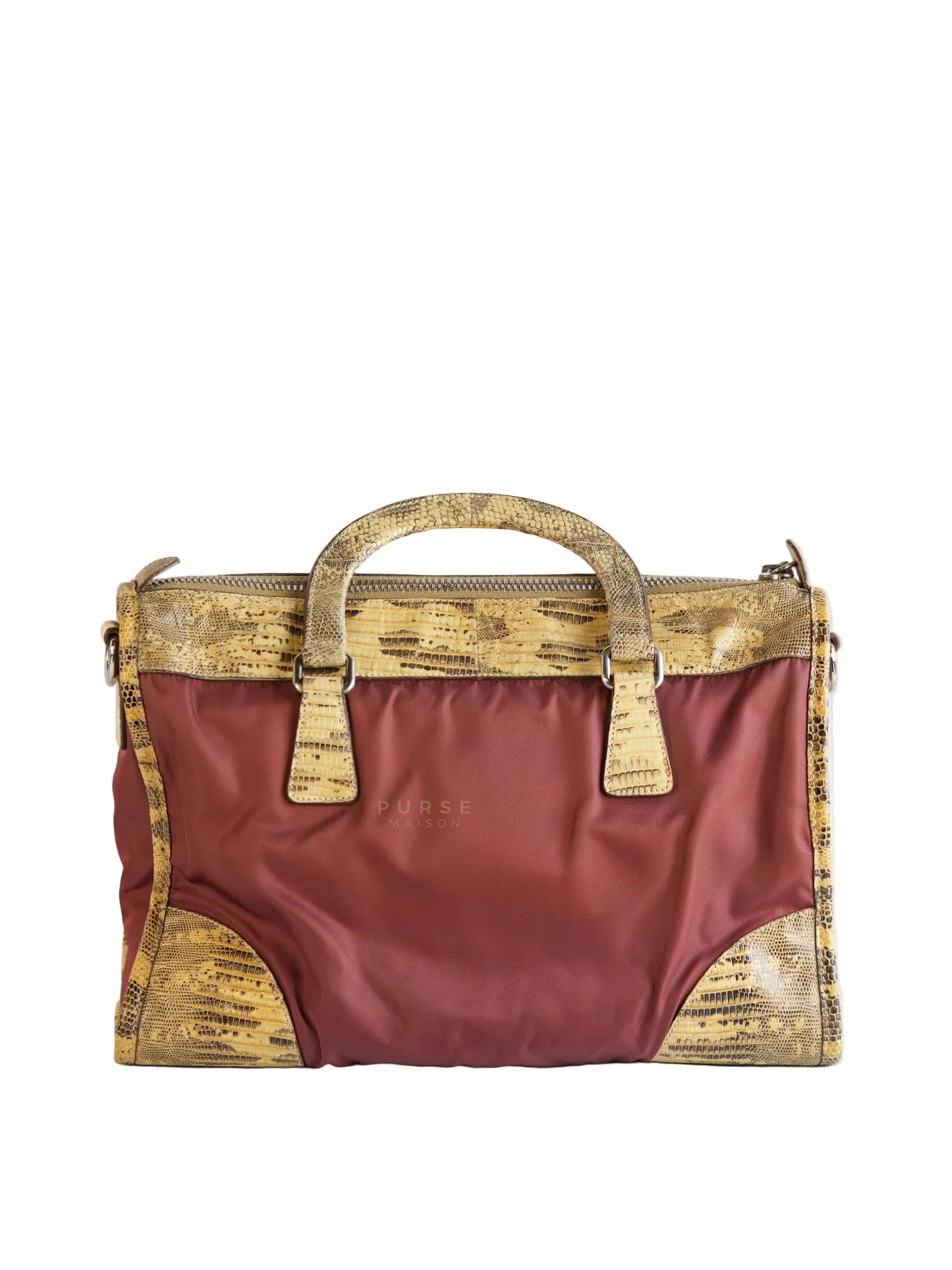 Tessuto Ouverture Large Burgundy Lizard Leather Crossbody Bag | Purse Maison Luxury Bags Shop