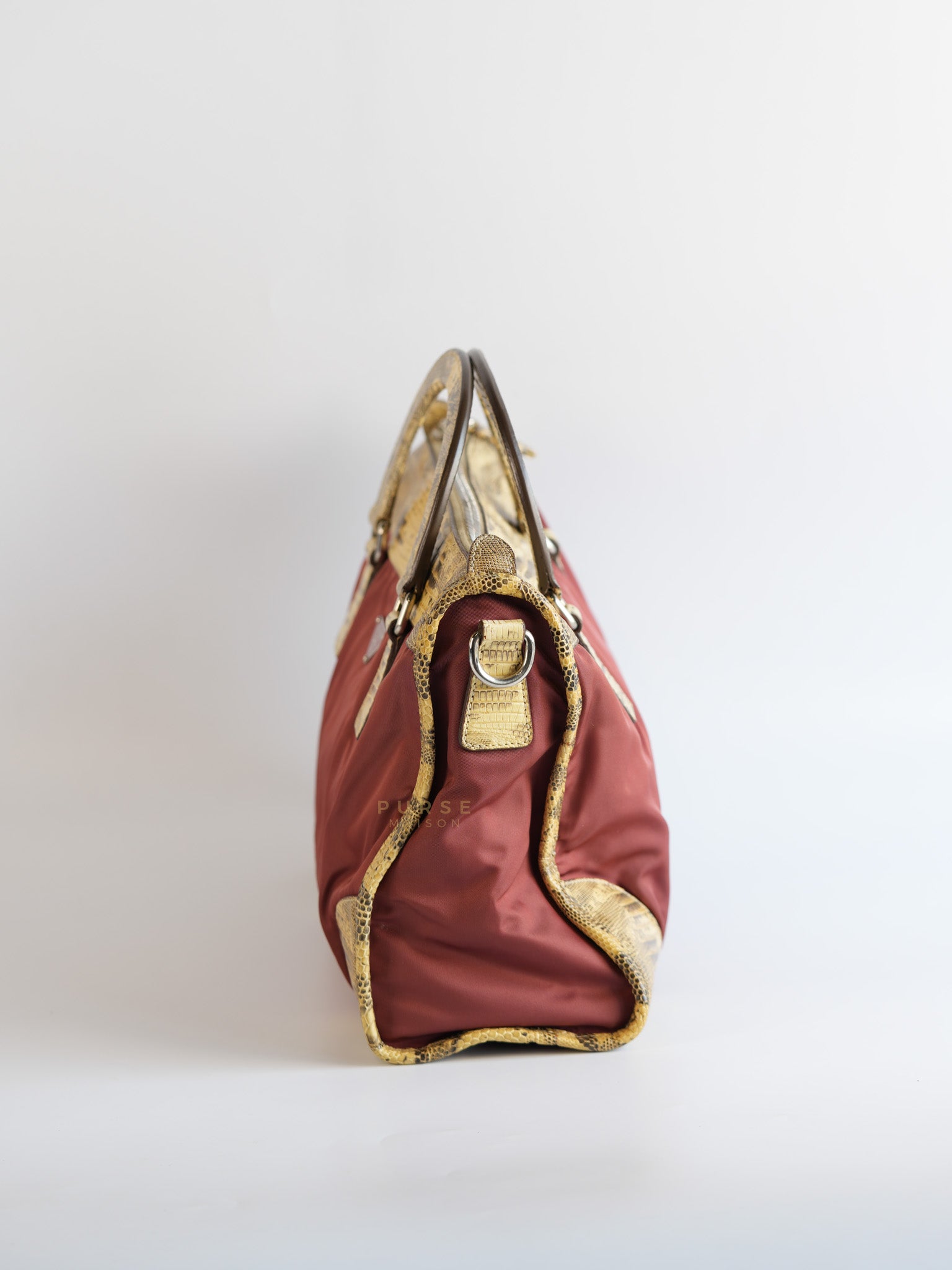 Tessuto Ouverture Large Burgundy Lizard Leather Crossbody Bag | Purse Maison Luxury Bags Shop