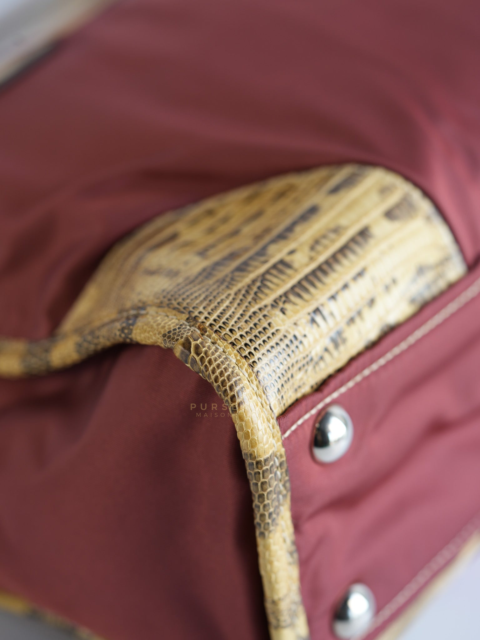Tessuto Ouverture Large Burgundy Lizard Leather Crossbody Bag | Purse Maison Luxury Bags Shop