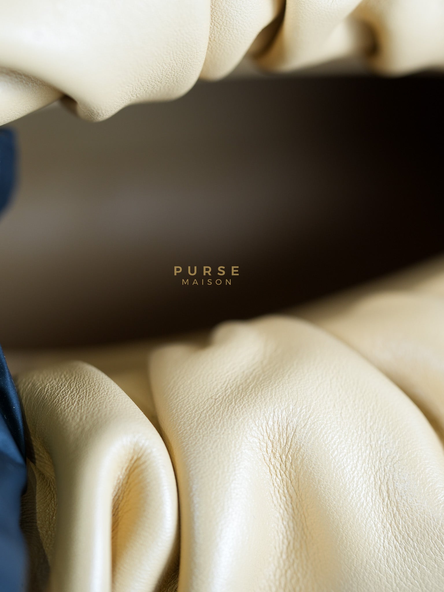 The Chain Pouch Medium in Almond Beige Calfskin Leather | Purse Maison Luxury Bags Shop