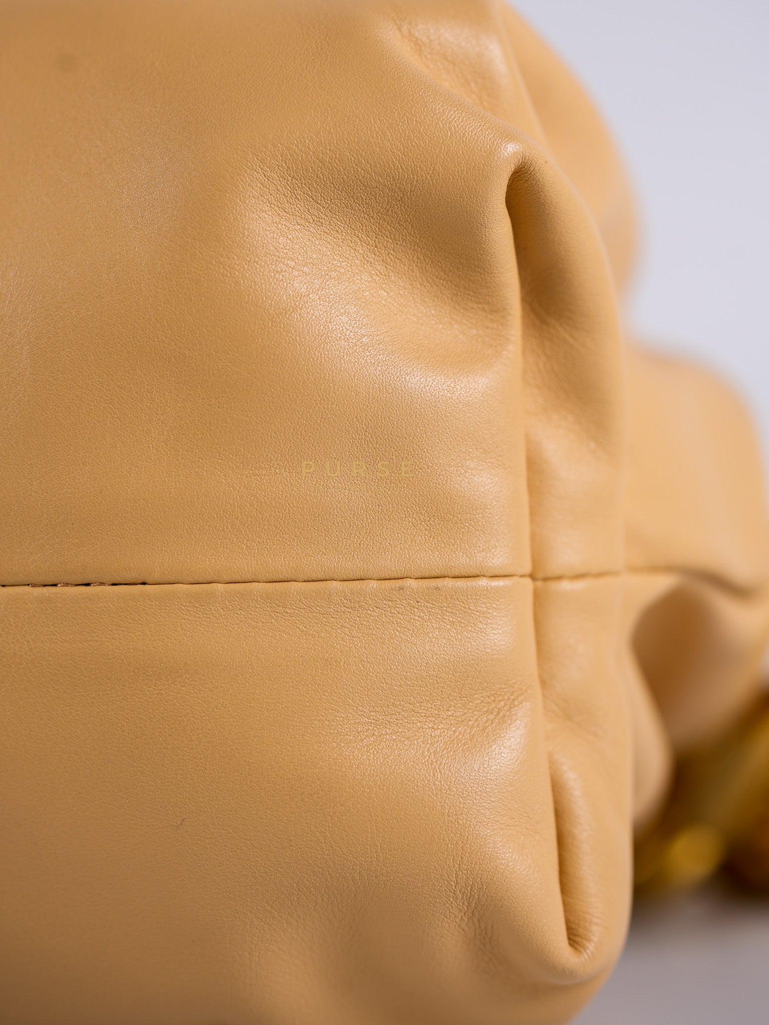 The Chain Pouch Medium in Almond Beige Calfskin Leather | Purse Maison Luxury Bags Shop