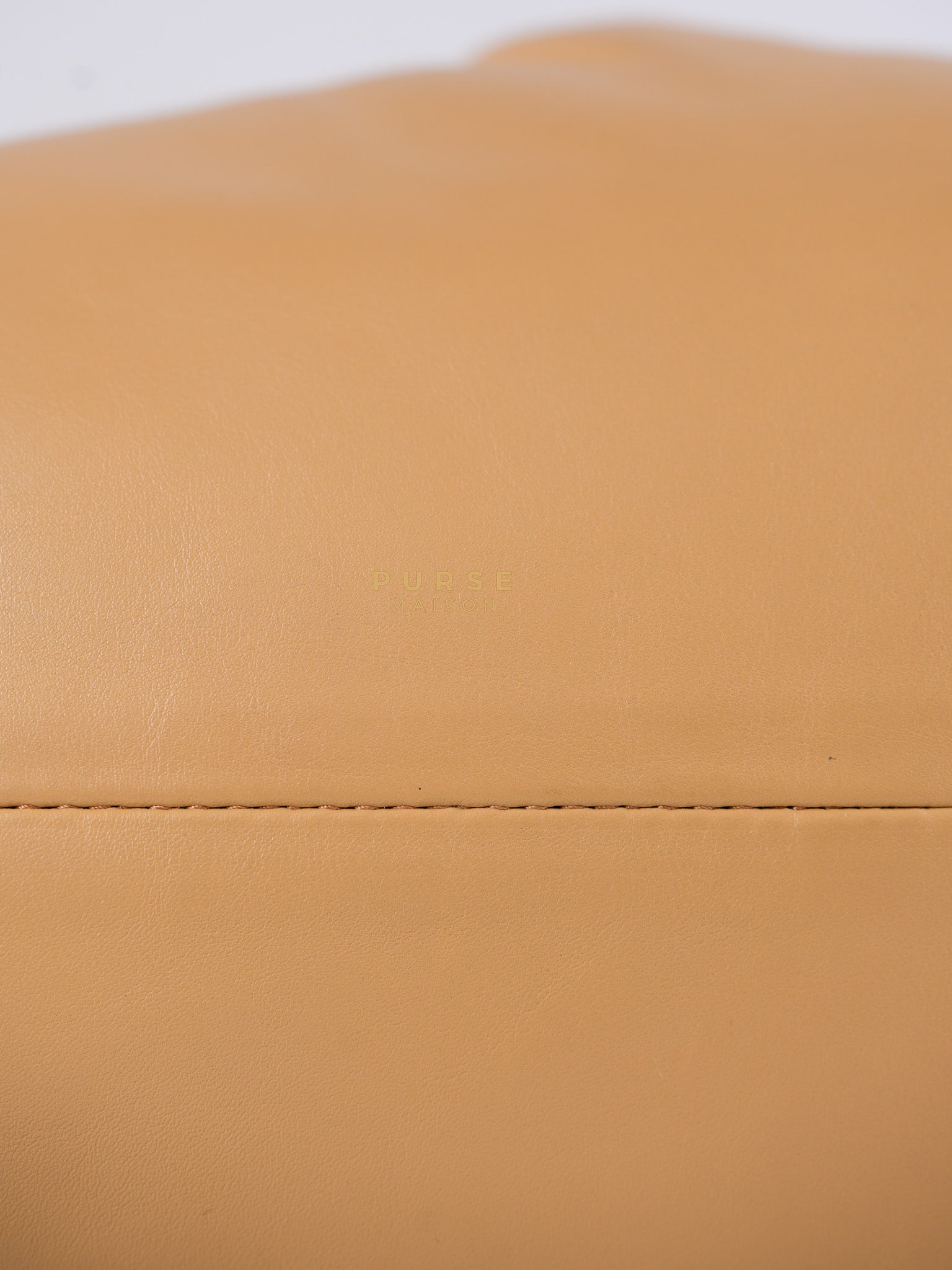 The Chain Pouch Medium in Almond Beige Calfskin Leather | Purse Maison Luxury Bags Shop