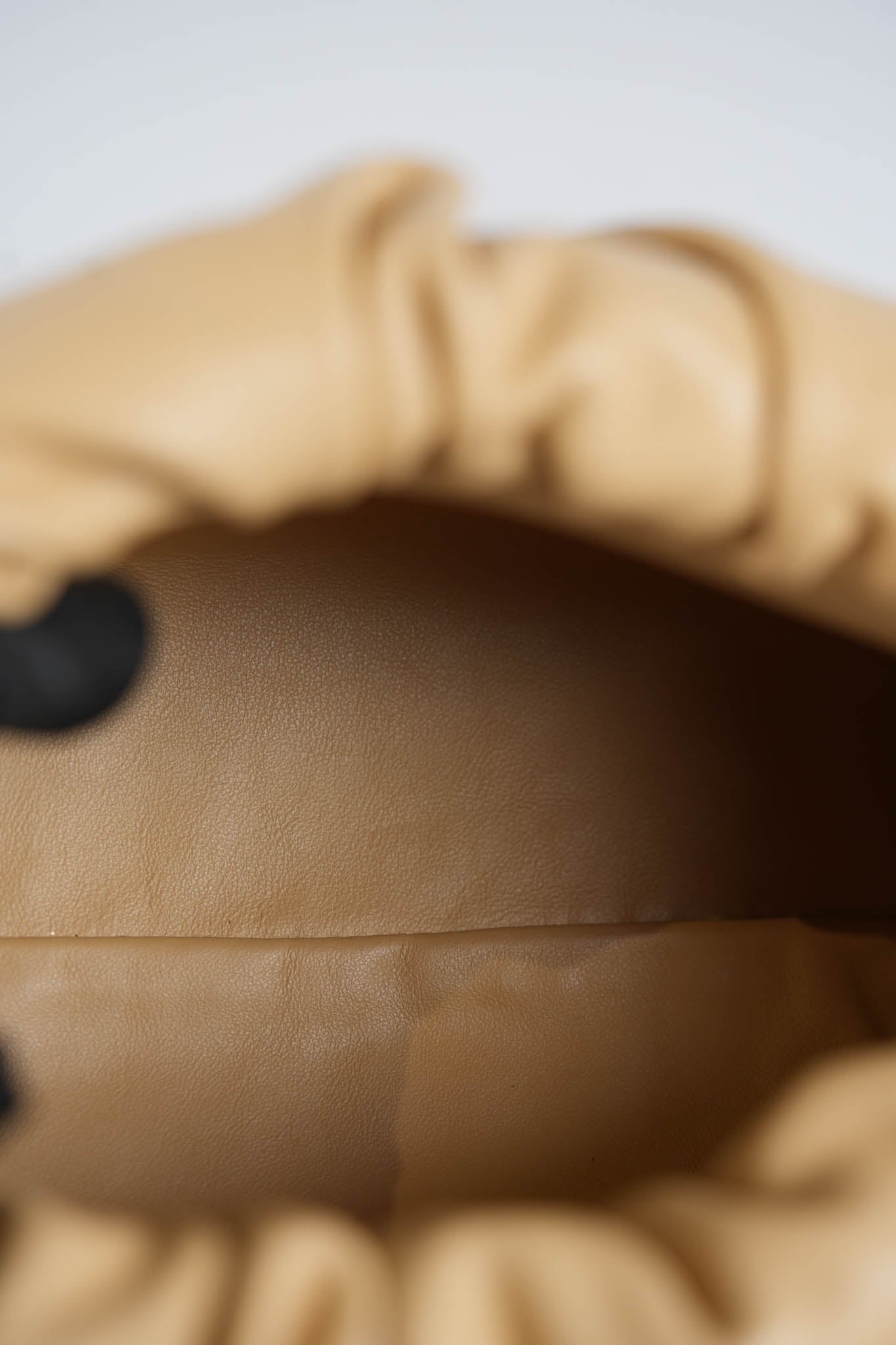 The Chain Pouch Medium in Almond Beige Calfskin Leather | Purse Maison Luxury Bags Shop