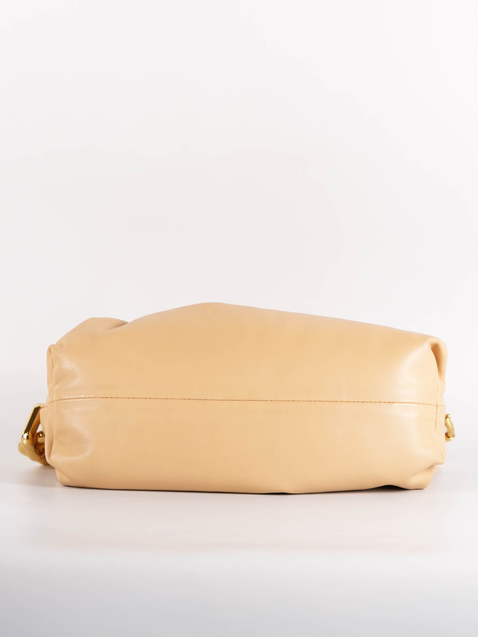 The Chain Pouch Medium in Almond Beige Calfskin Leather | Purse Maison Luxury Bags Shop