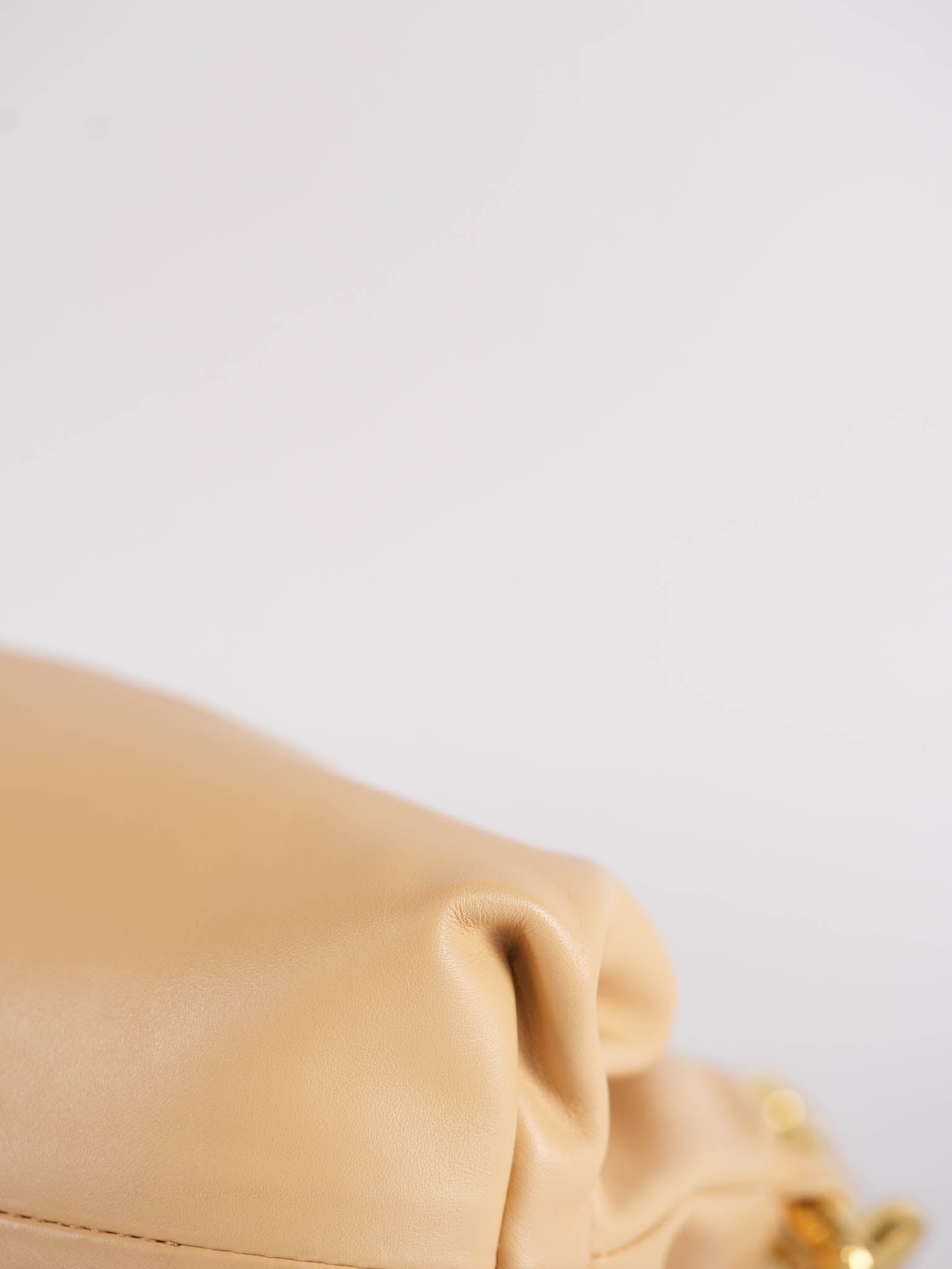 The Chain Pouch Medium in Almond Beige Calfskin Leather | Purse Maison Luxury Bags Shop