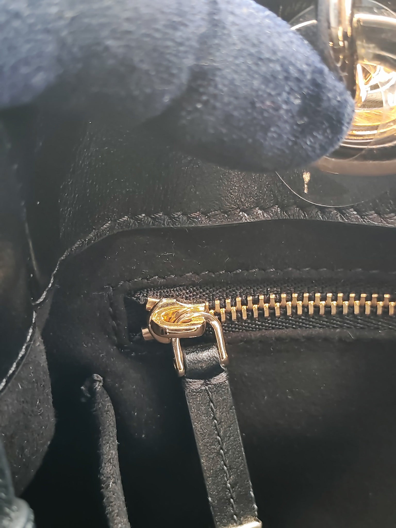 The Lady 95.22 Small Black Calfskin Cannage in Light Gold Hardware | Purse Maison Luxury Bags Shop