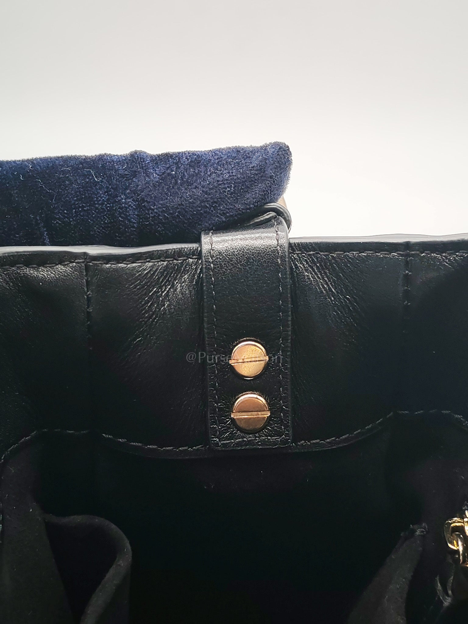The Lady 95.22 Small Black Calfskin Cannage in Light Gold Hardware | Purse Maison Luxury Bags Shop