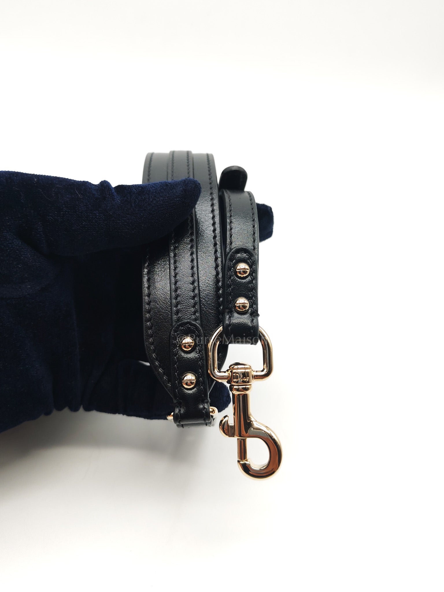 The Lady 95.22 Small Black Calfskin Cannage in Light Gold Hardware | Purse Maison Luxury Bags Shop