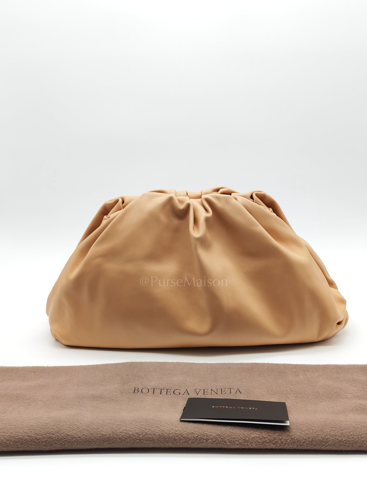 The Pouch Clutch in Beige Smooth Calfskin Leather | Purse Maison Luxury Bags Shop