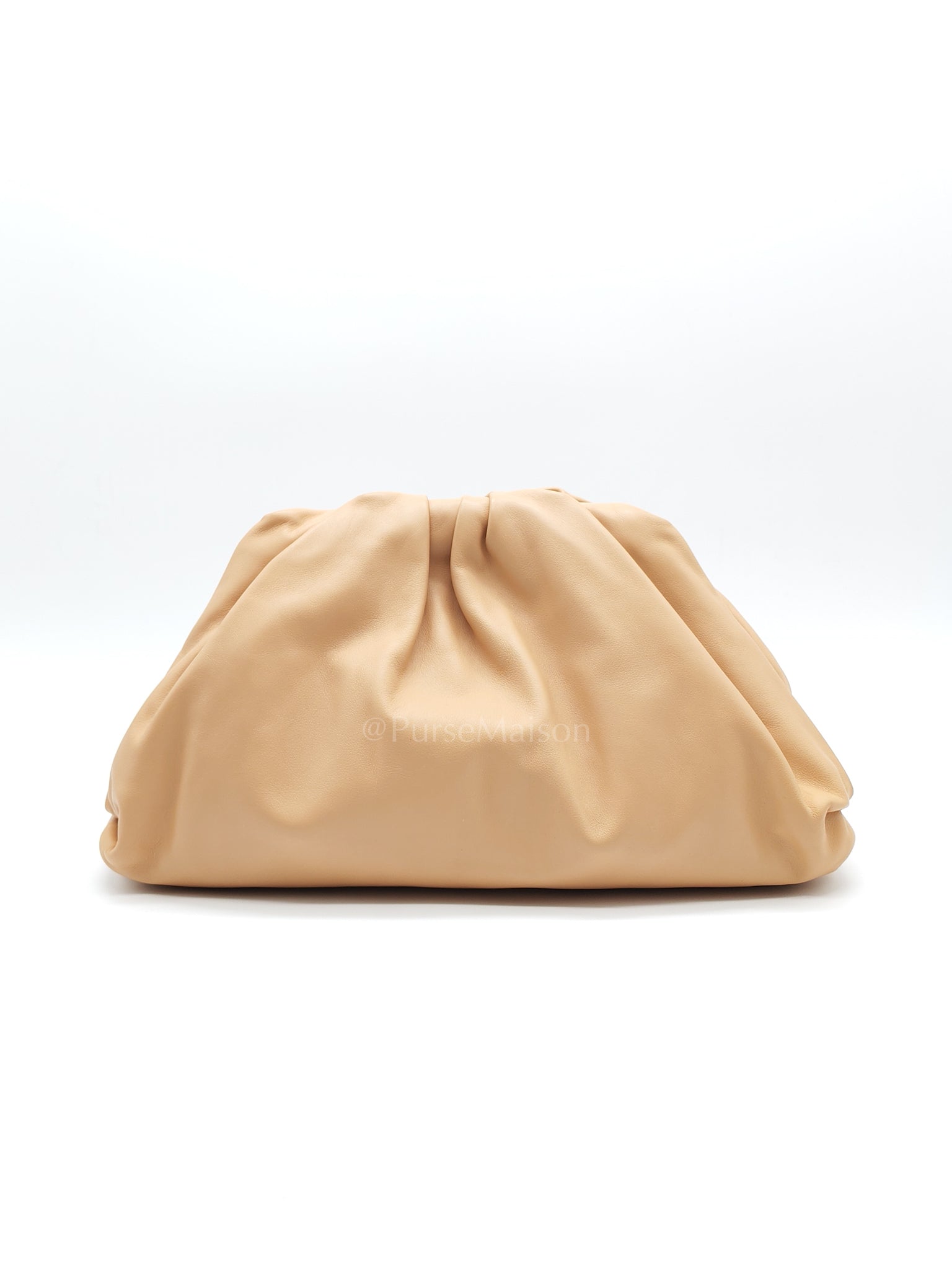 The Pouch Clutch in Beige Smooth Calfskin Leather | Purse Maison Luxury Bags Shop