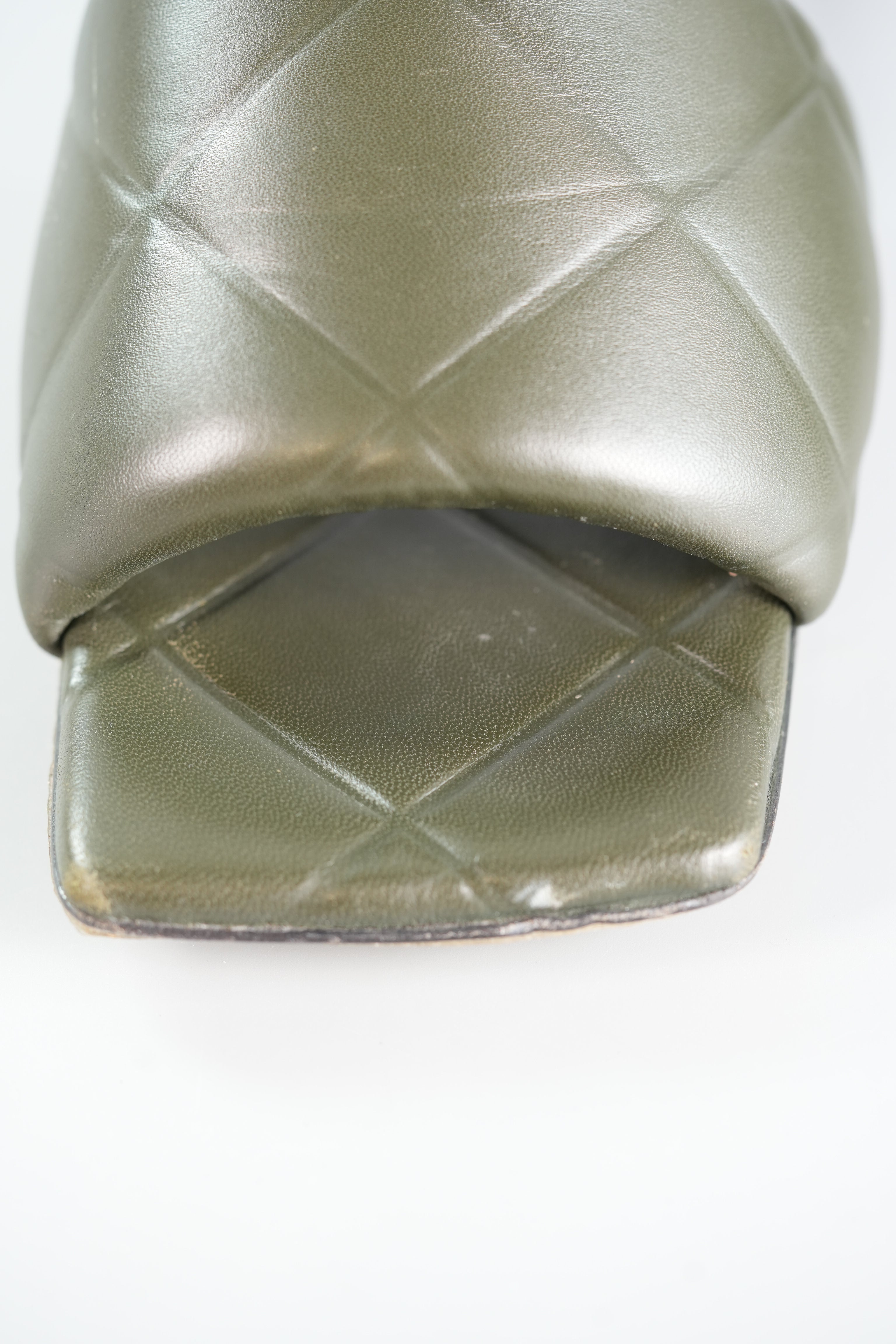 The Rubber Libo Quilted Embossed Army Green Sandals Size 39 (26cm) | Purse Maison Luxury Bags Shop