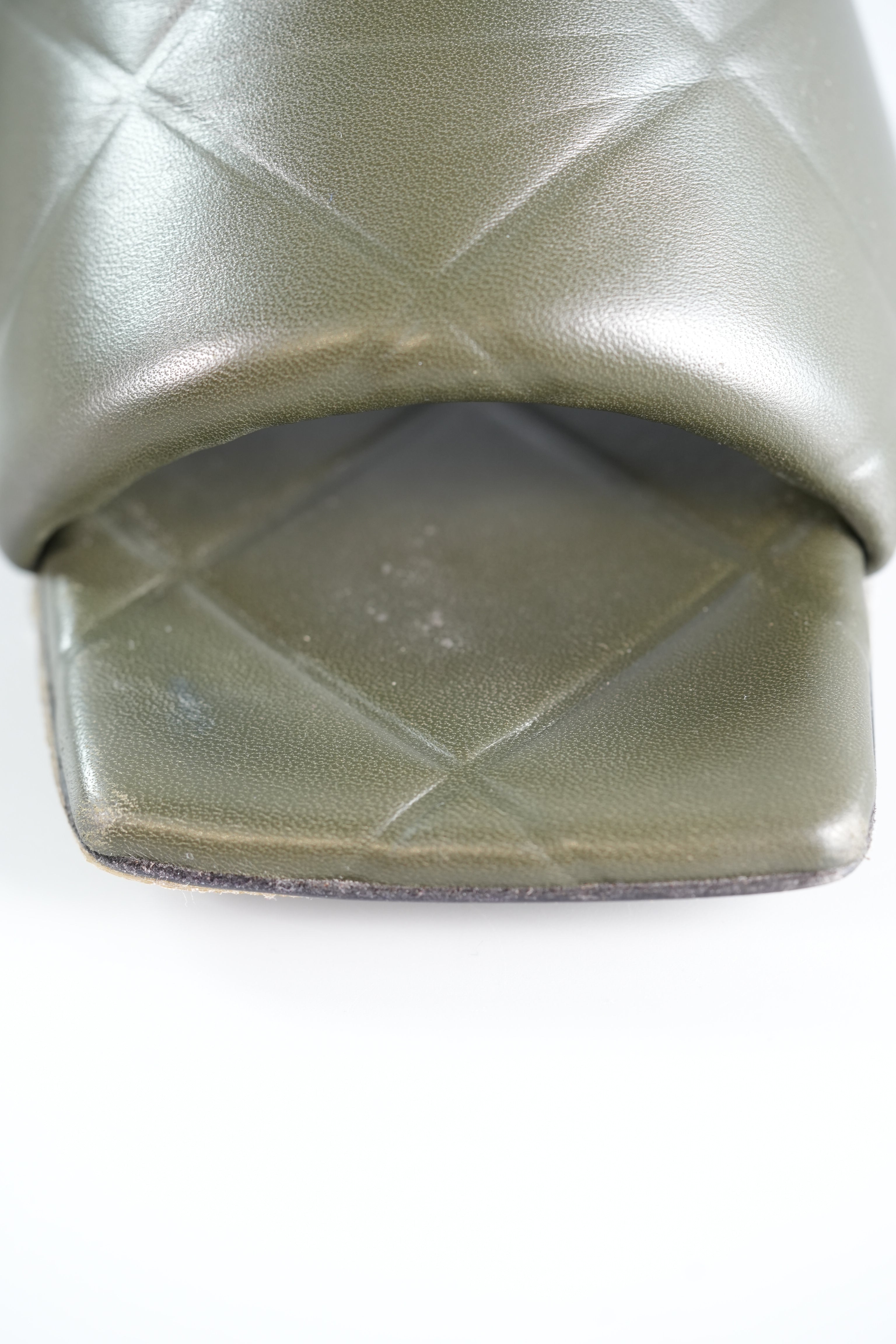 The Rubber Libo Quilted Embossed Army Green Sandals Size 39 (26cm) | Purse Maison Luxury Bags Shop