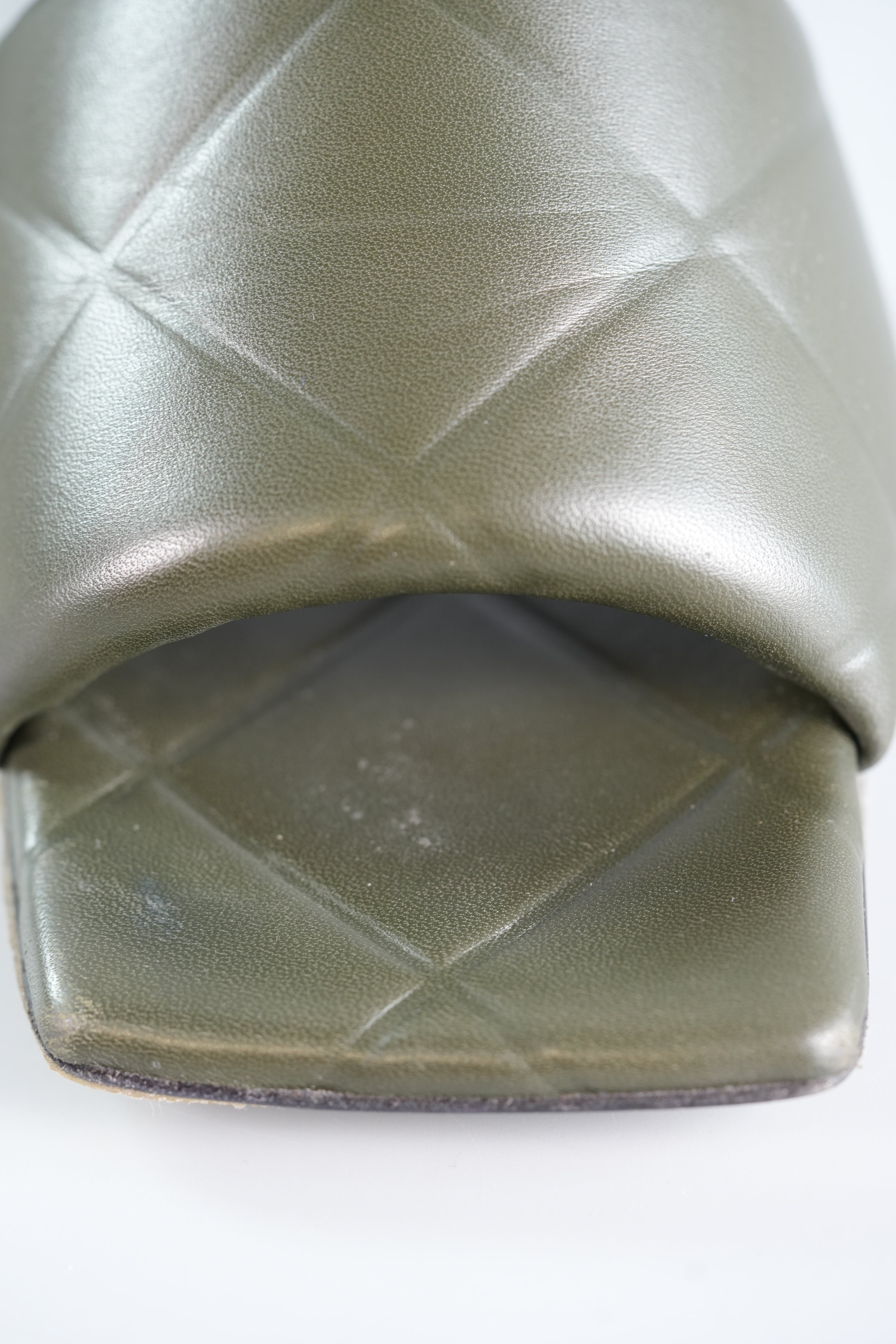 The Rubber Libo Quilted Embossed Army Green Sandals Size 39 (26cm) | Purse Maison Luxury Bags Shop