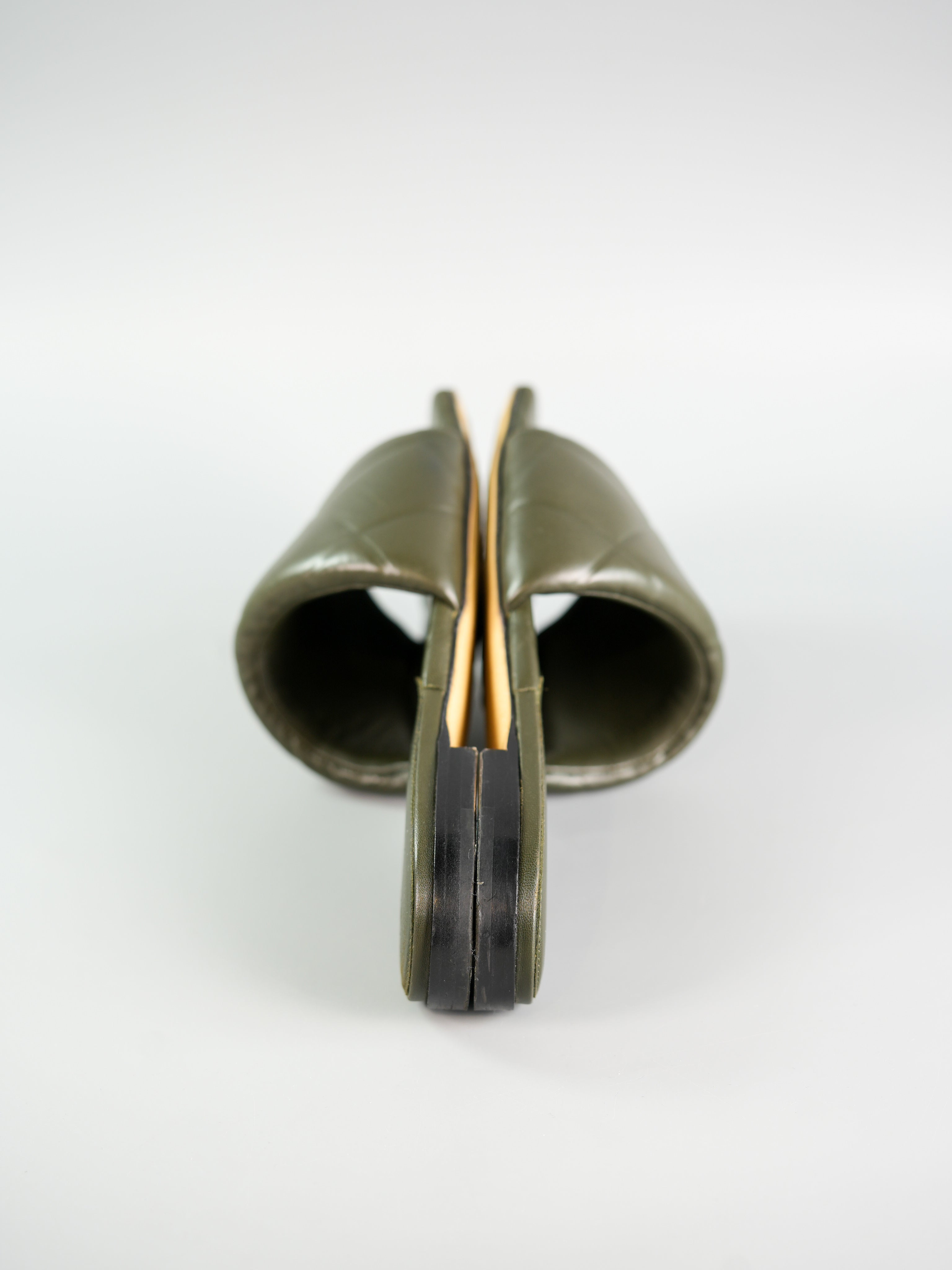 The Rubber Libo Quilted Embossed Army Green Sandals Size 39 (26cm) | Purse Maison Luxury Bags Shop