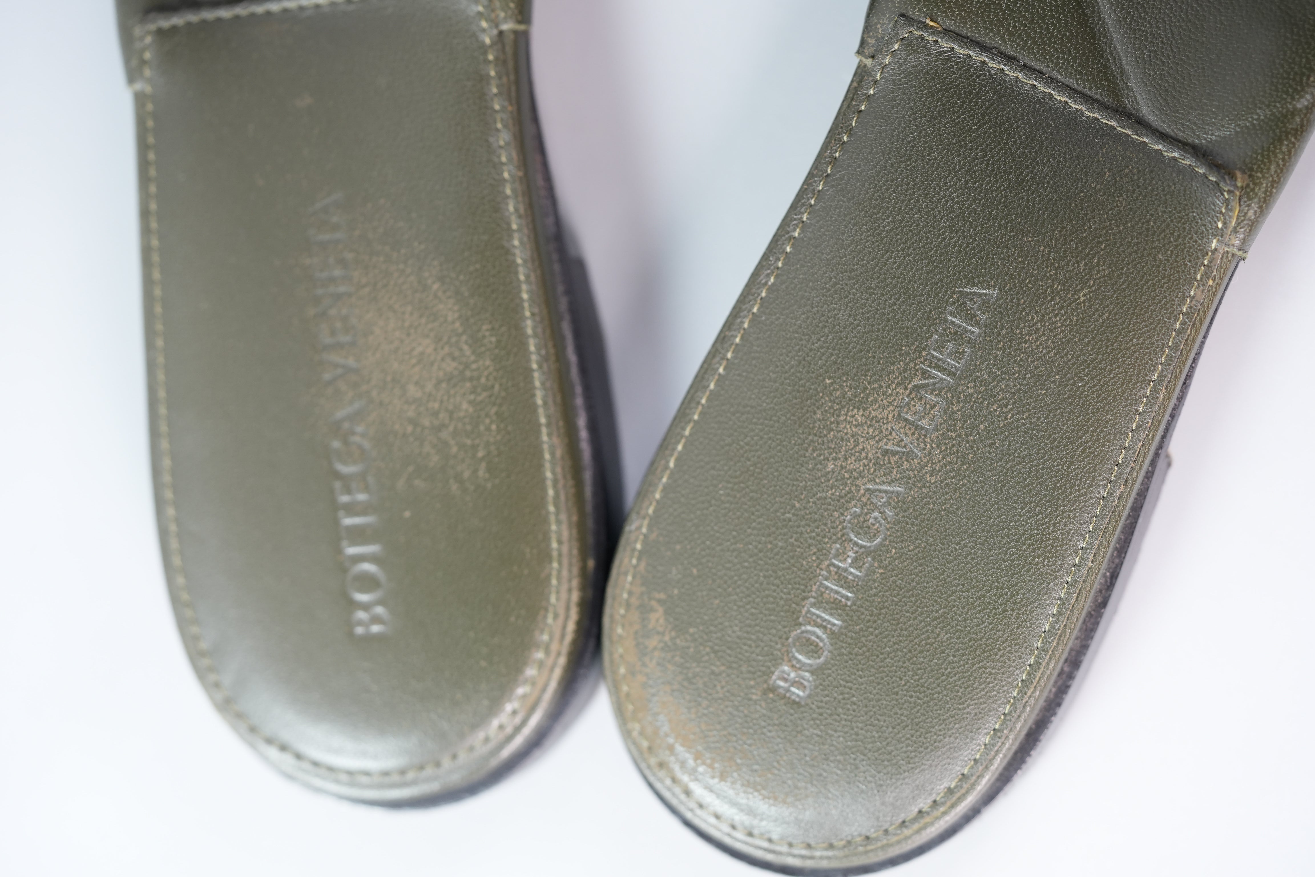 The Rubber Libo Quilted Embossed Army Green Sandals Size 39 (26cm) | Purse Maison Luxury Bags Shop