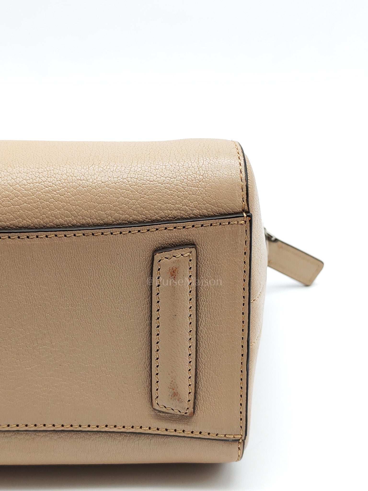 Antigona Mini In Nude Goatskin Leather & Silver Hardware