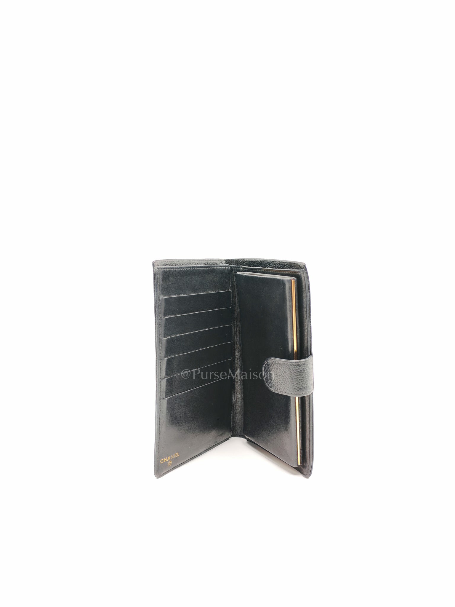 Timeless CC French Wallet in Black Caviar Leather Series 6 | Purse Maison Luxury Bags Shop