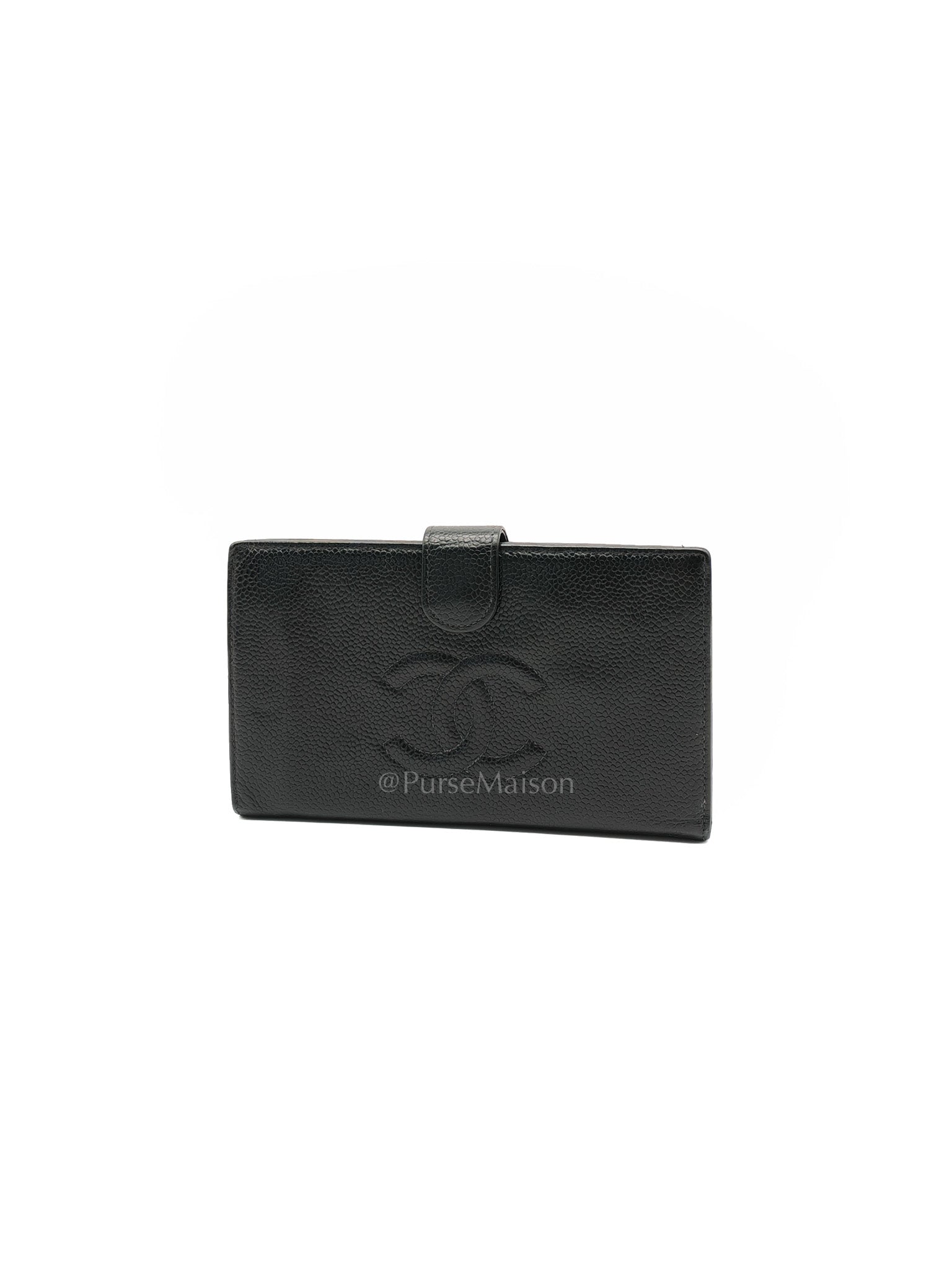 Timeless CC French Wallet in Black Caviar Leather Series 6 | Purse Maison Luxury Bags Shop