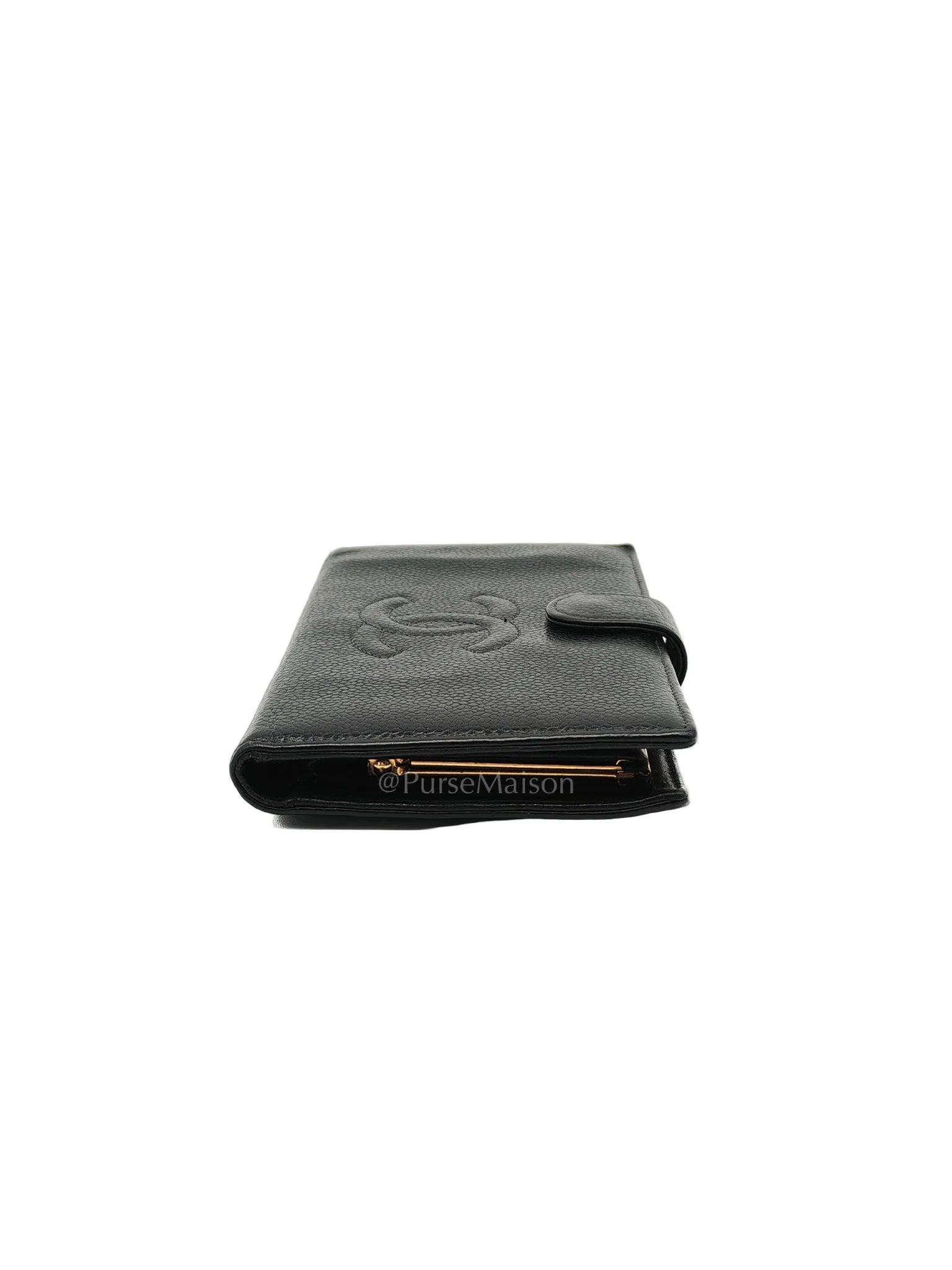 Timeless CC French Wallet in Black Caviar Leather Series 6 | Purse Maison Luxury Bags Shop