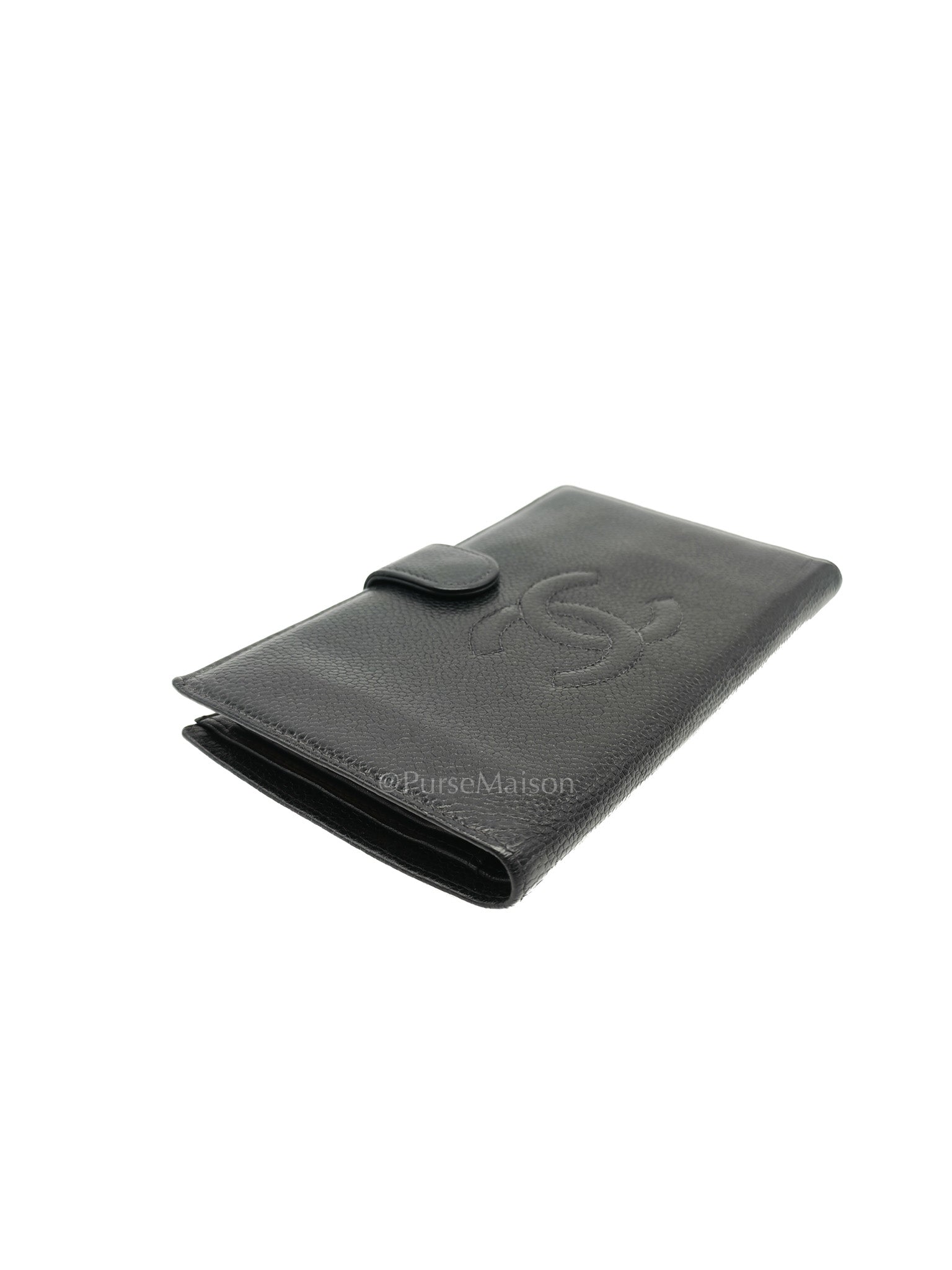 Timeless CC French Wallet in Black Caviar Leather Series 6 | Purse Maison Luxury Bags Shop