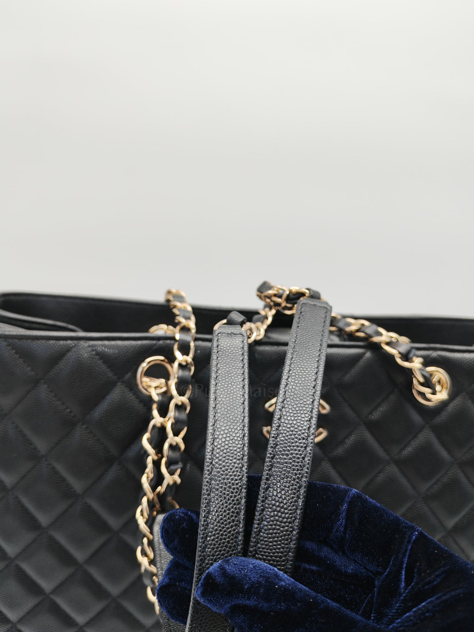 Timeless Classic Tote in Black Quilted Caviar Leather and Light Gold Hardware (Microchip) | Purse Maison Luxury Bags Shop