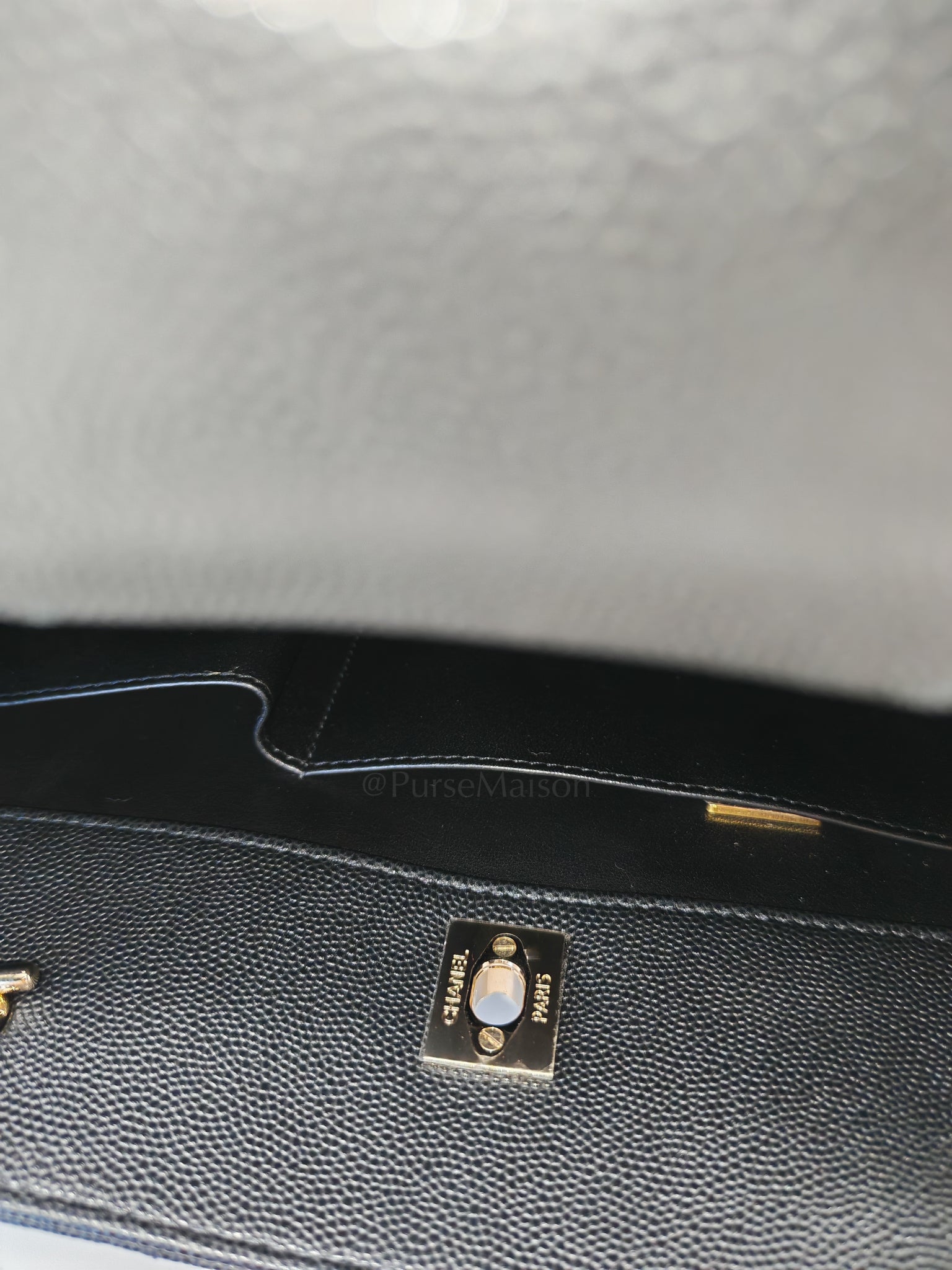 Timeless Classic Tote in Black Quilted Caviar Leather and Light Gold Hardware (Microchip) | Purse Maison Luxury Bags Shop