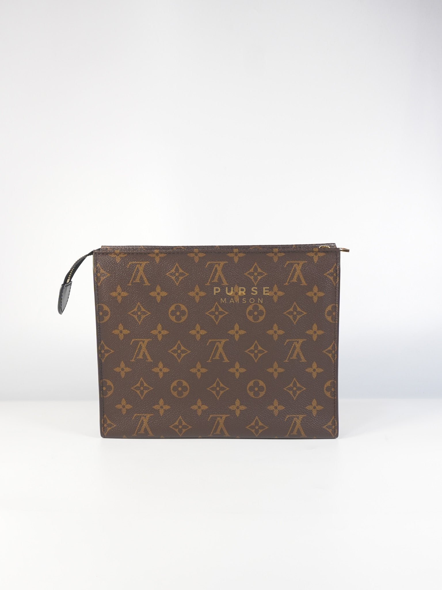 Toiletry Pouch in Monogram Canvas and Black Leather (Microchip) | Purse Maison Luxury Bags Shop