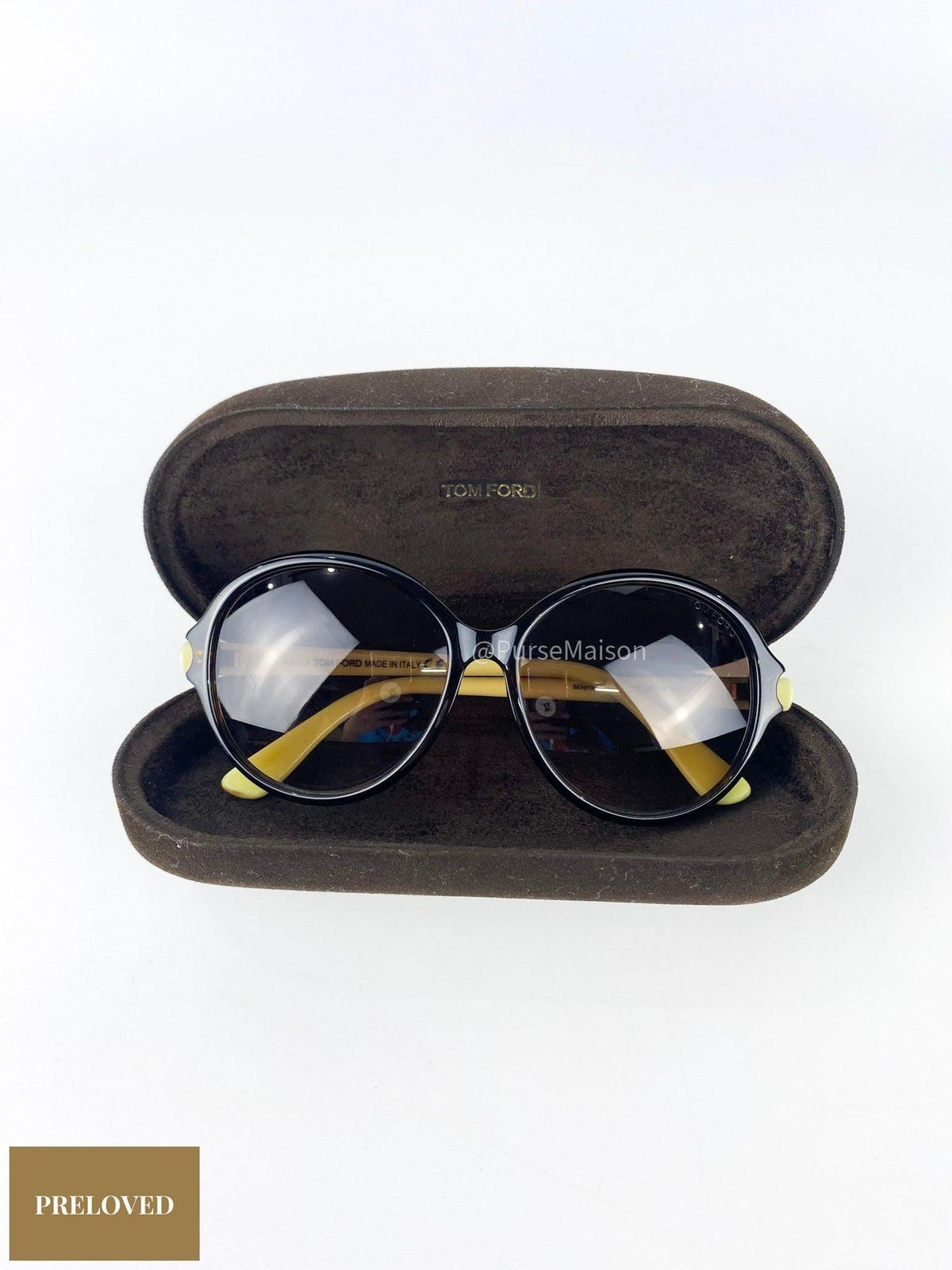 Authentic Tom Ford sunglasses, oversized round frame Tom Ford Aurele TF904 01A Sunglasses - US main image 3