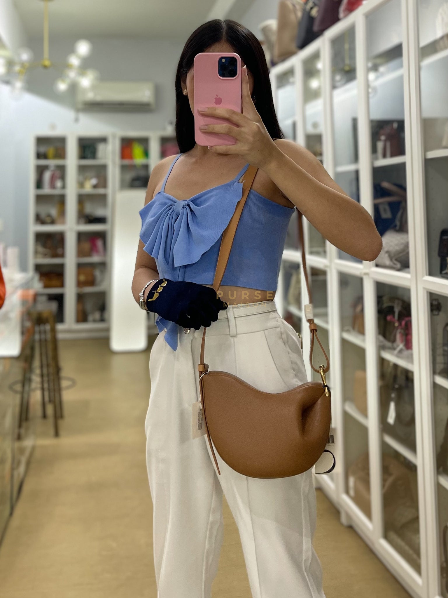 Tonca Duo Bag In Camel Graine Leather | Purse Maison Luxury Bags Shop