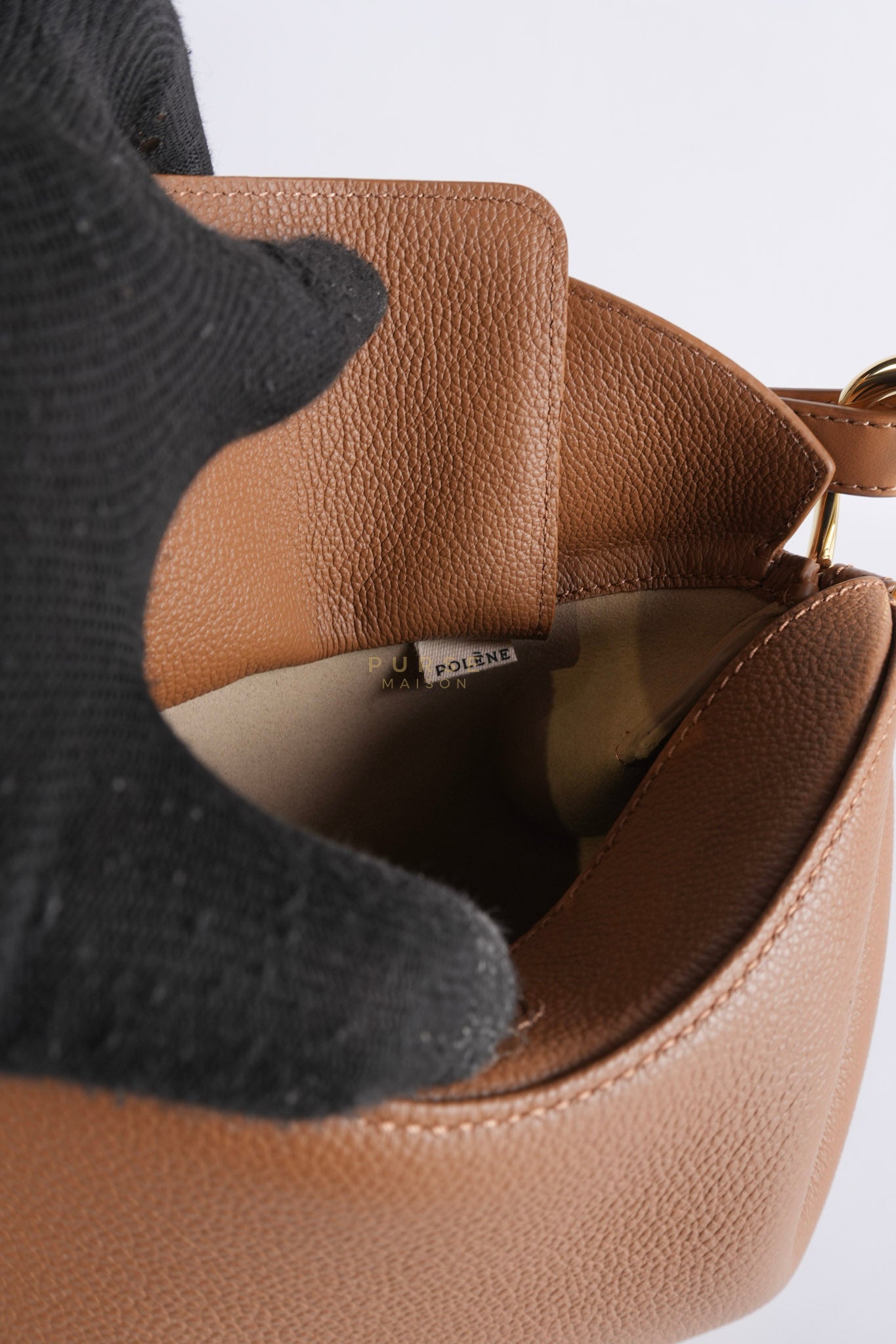 Tonca Duo Bag In Camel Graine Leather | Purse Maison Luxury Bags Shop