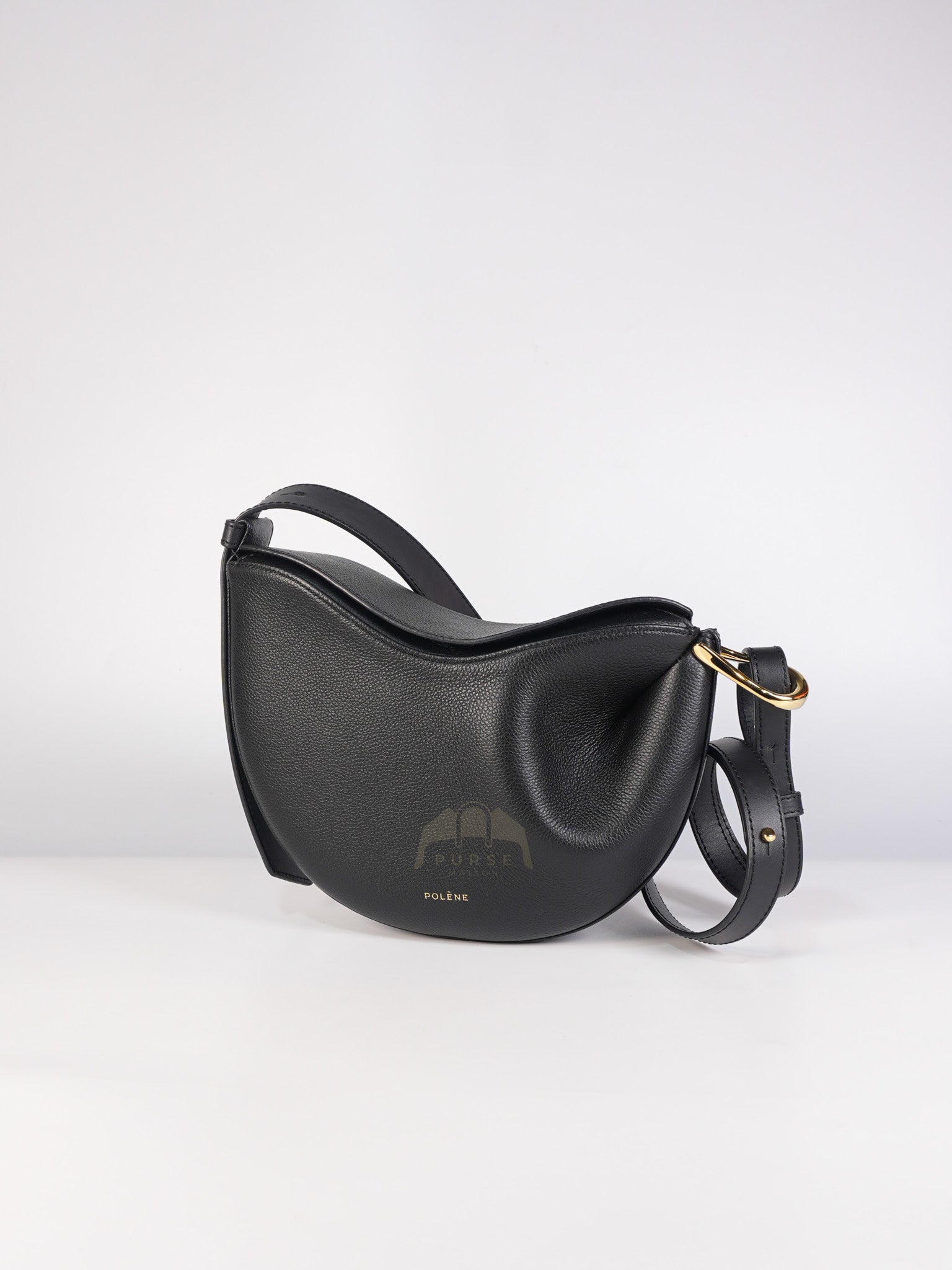 Tonca Monochrome Noir in Graine Leather | Purse Maison Luxury Bags Shop